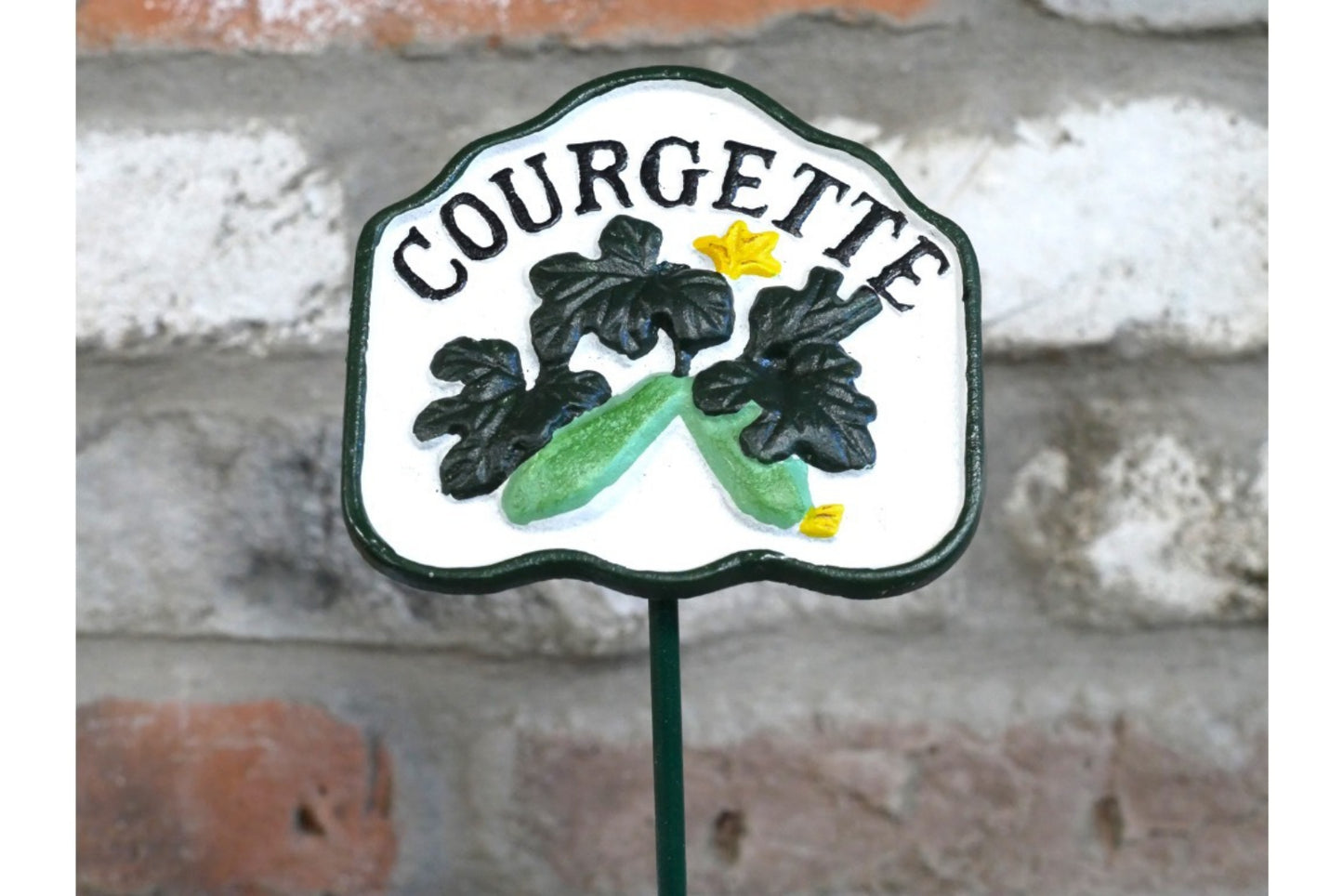 Garden Vegetable Sign COURGETTE Cast Iron Plant Marker