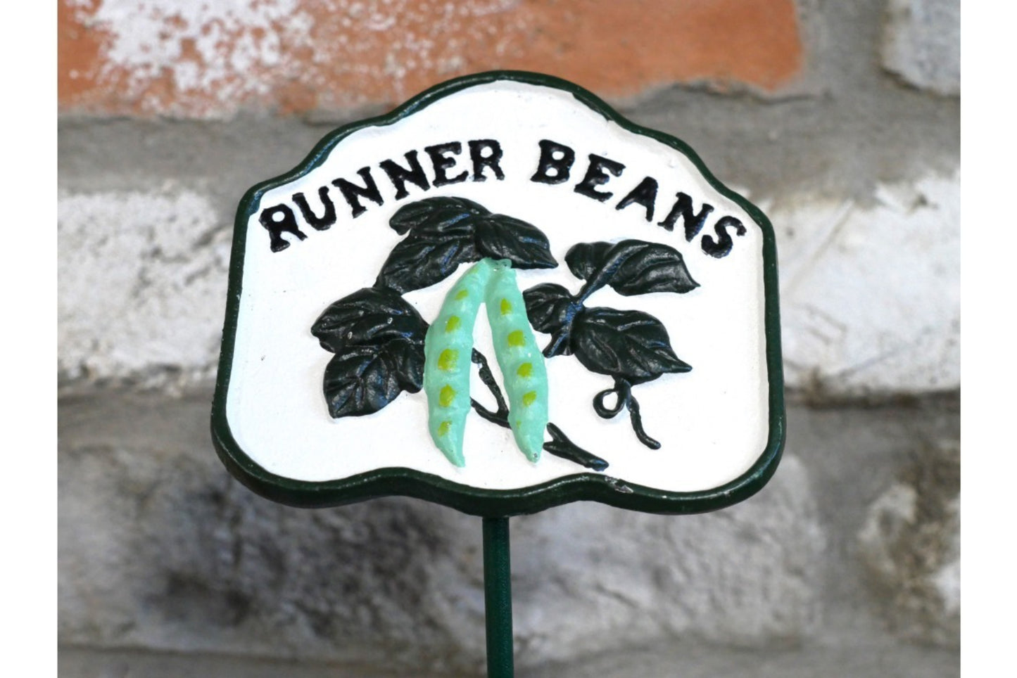 Garden Vegetable Sign RUNNER BEANS Cast Iron Plant Marker