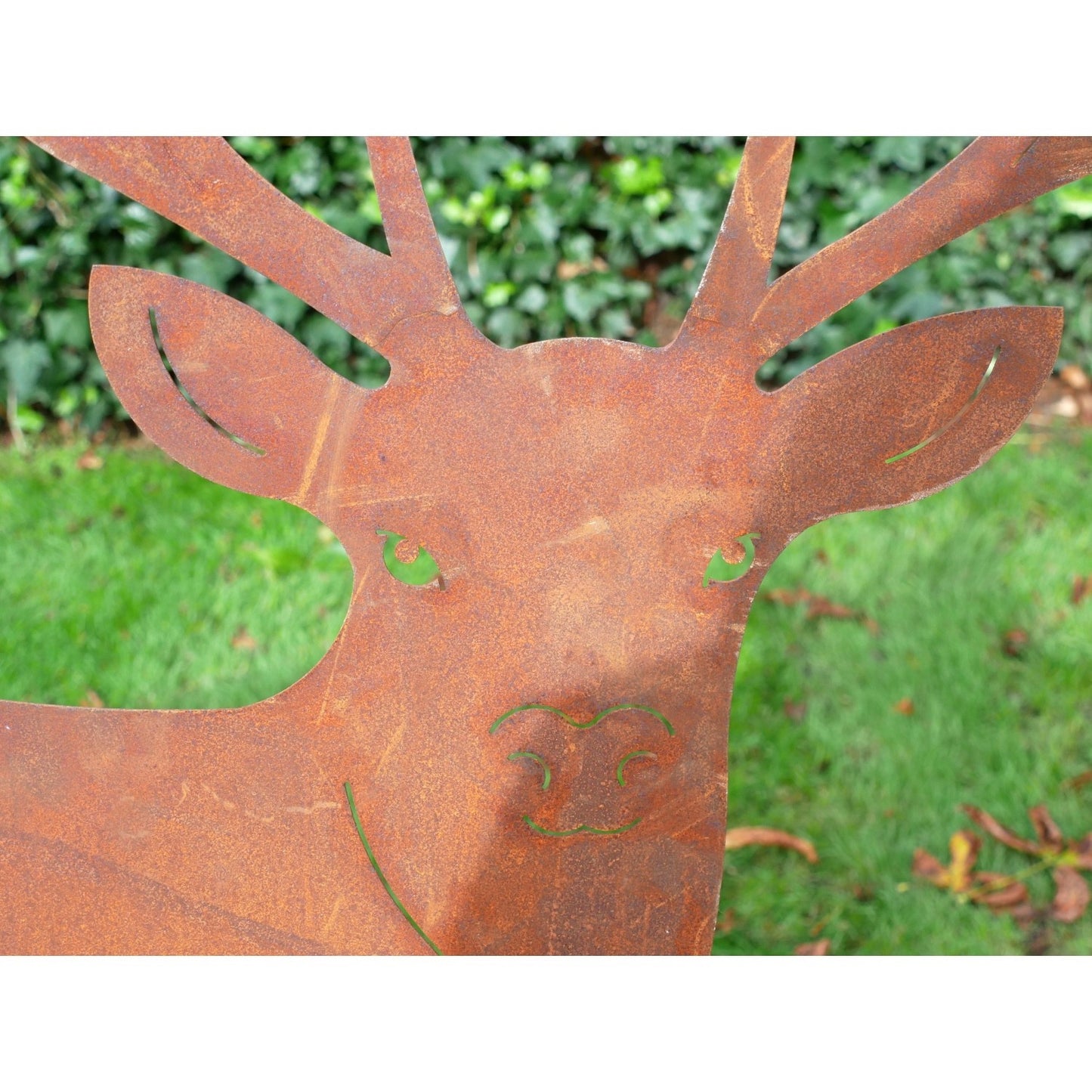 Large Rusty Deer Stag Silhouette Freestanding Garden Animal Metal 4'3"H 4'5" W