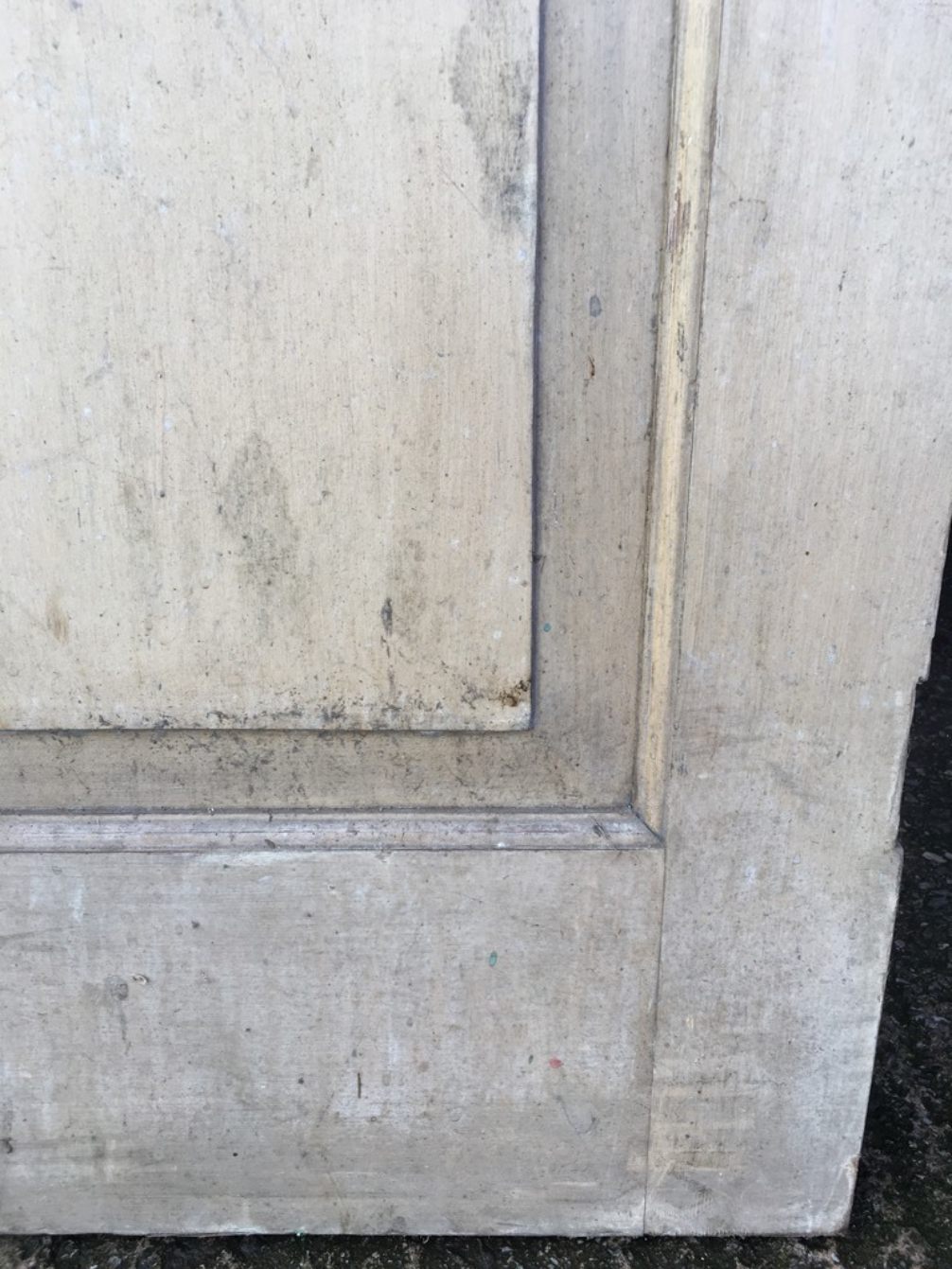 34 1/8”x 46” Reclaimed Victorian Painted Pine Single Panel Wide Internal Door
