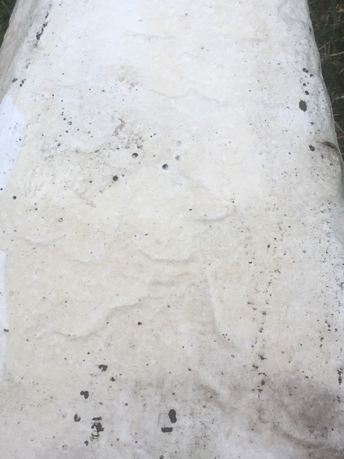 21" Reclaimed Weathered Concrete Garden Staddle Stone Mushroom Painted White