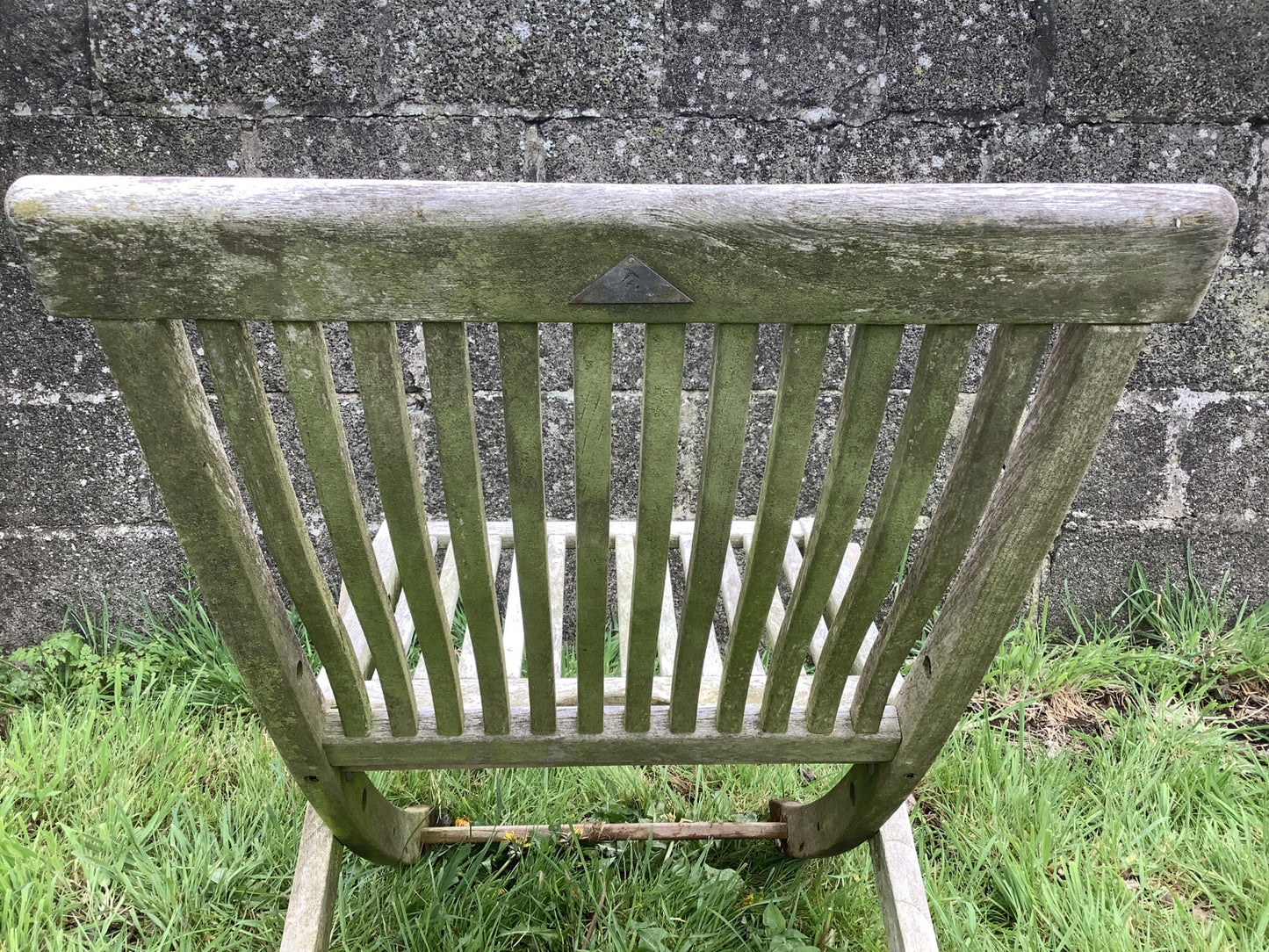 Silvered Weathered Solid Teak Garden Single Slated Outside Chair 2'2"H