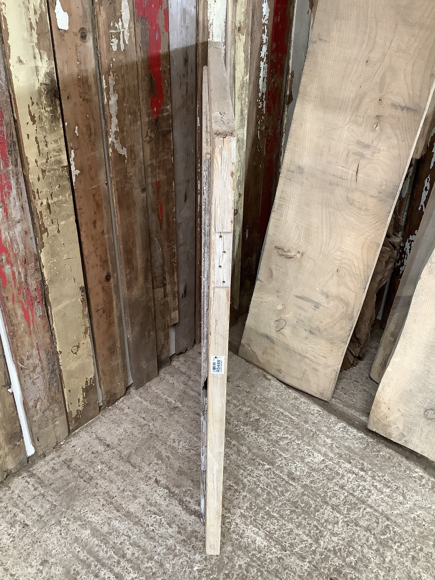 Old Pine Reclaimed Weathered Wooden Frame Garden Mirror 3'3"H 2'7"x W