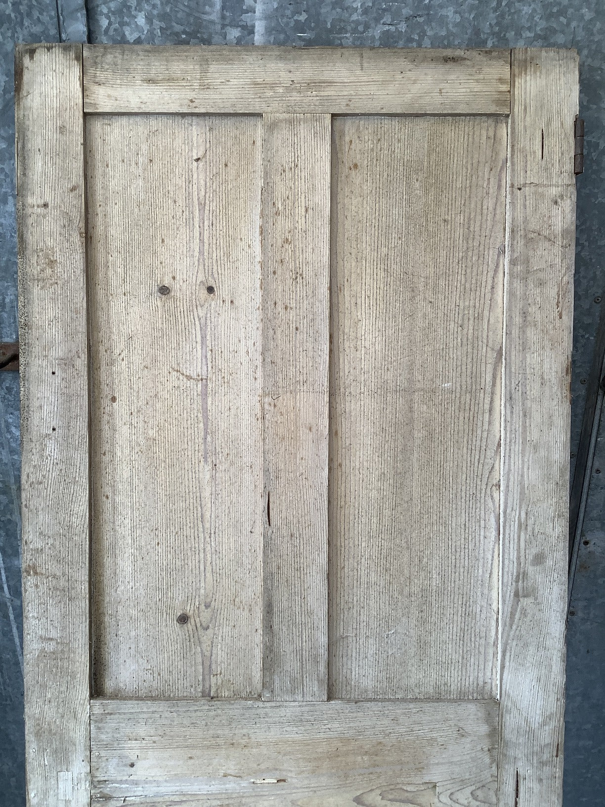 27 3/8"X 69" Victorian Internal Stripped Pine Four Panel Door 2 over 2 Reclaimed
