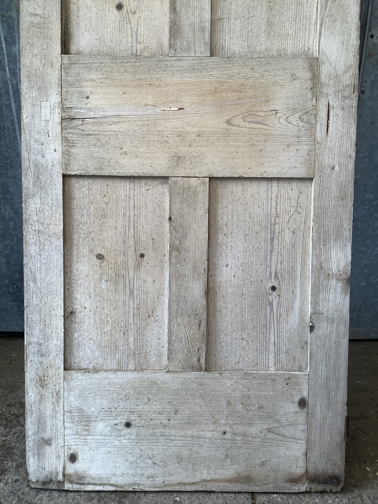 27 3/8"X 69" Victorian Internal Stripped Pine Four Panel Door 2 over 2 Reclaimed