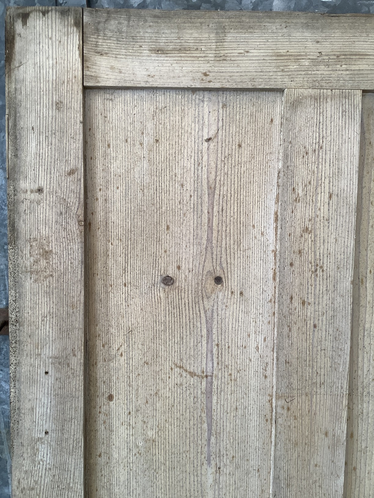 27 3/8"X 69" Victorian Internal Stripped Pine Four Panel Door 2 over 2 Reclaimed