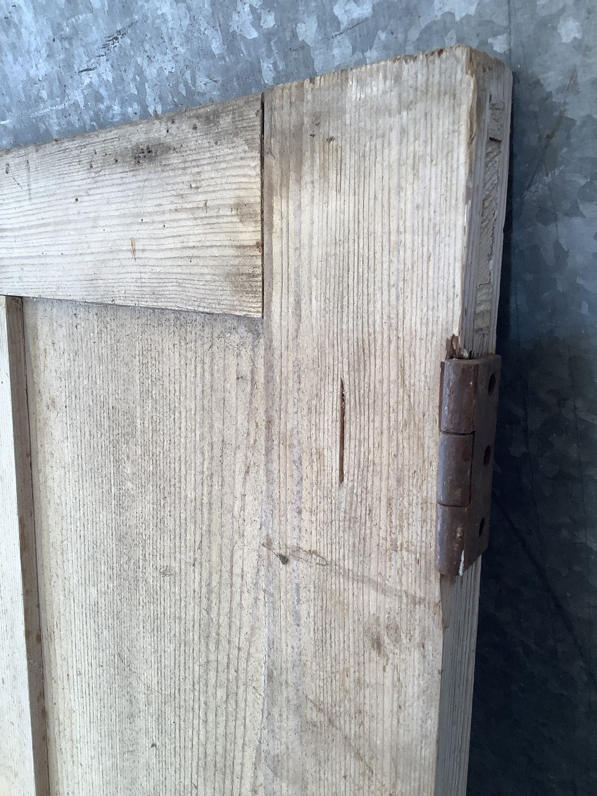 27 3/8"X 69" Victorian Internal Stripped Pine Four Panel Door 2 over 2 Reclaimed