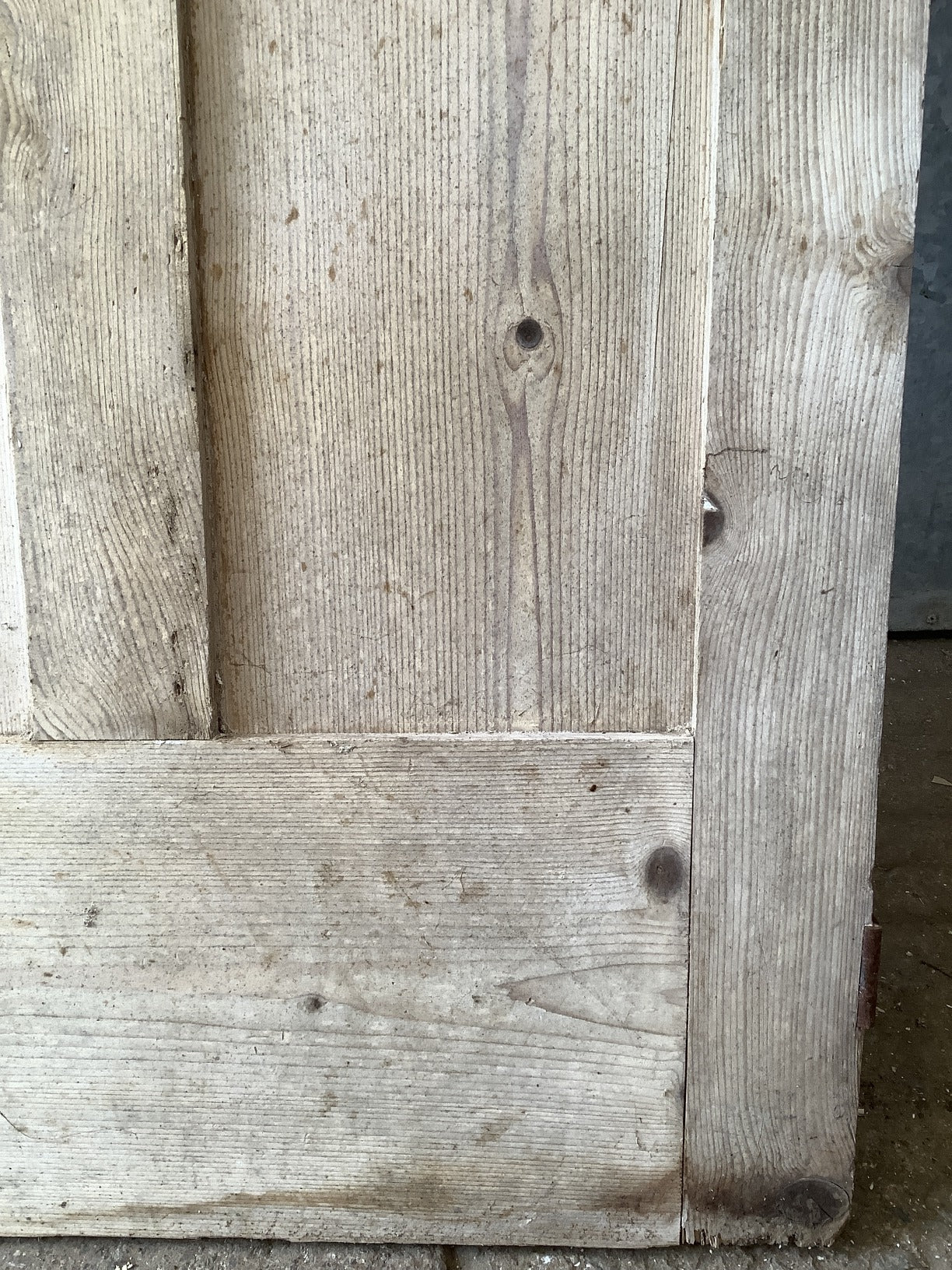 27 3/8"X 69" Victorian Internal Stripped Pine Four Panel Door 2 over 2 Reclaimed