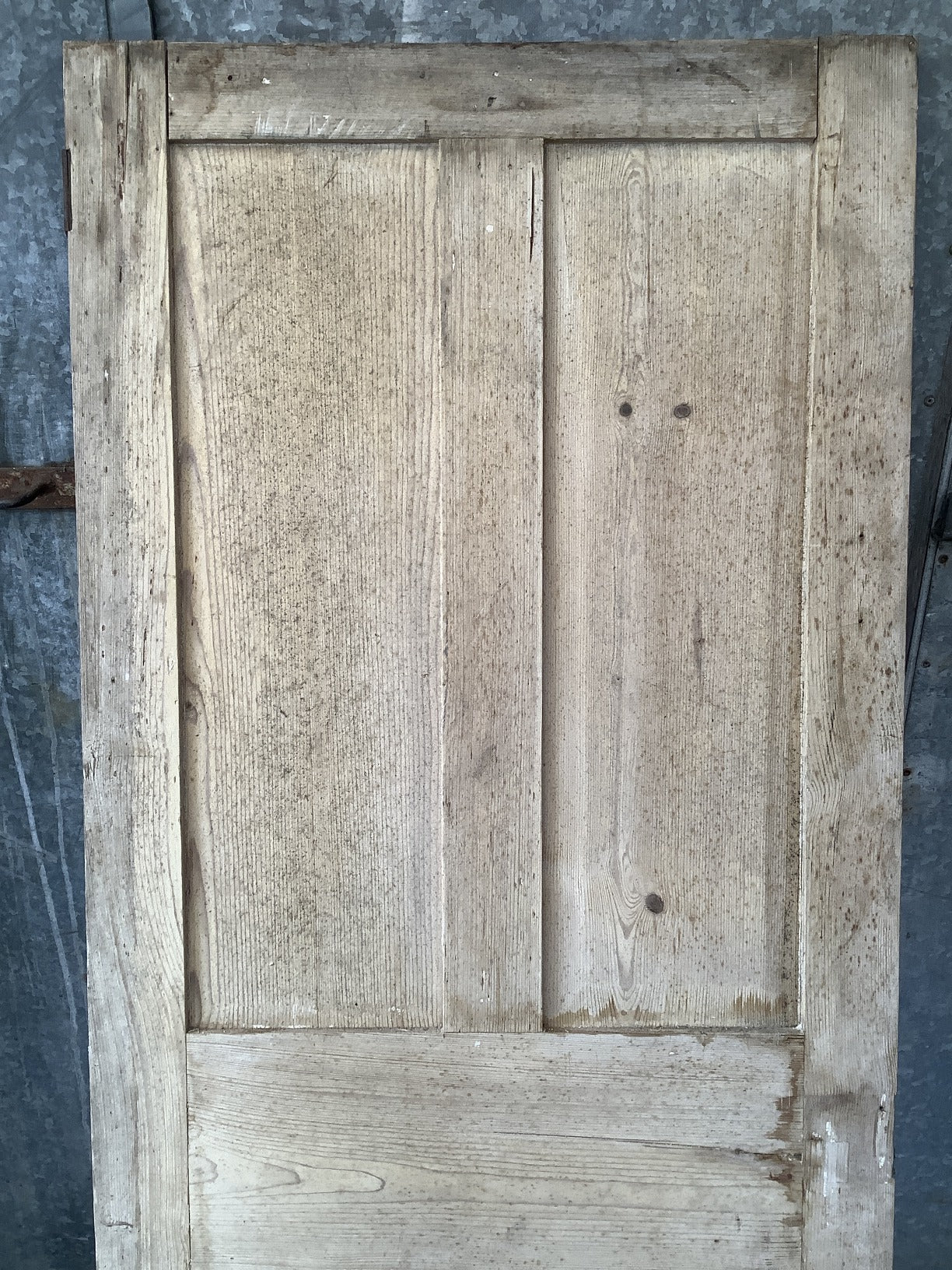 27 3/8"X 69" Victorian Internal Stripped Pine Four Panel Door 2 over 2 Reclaimed