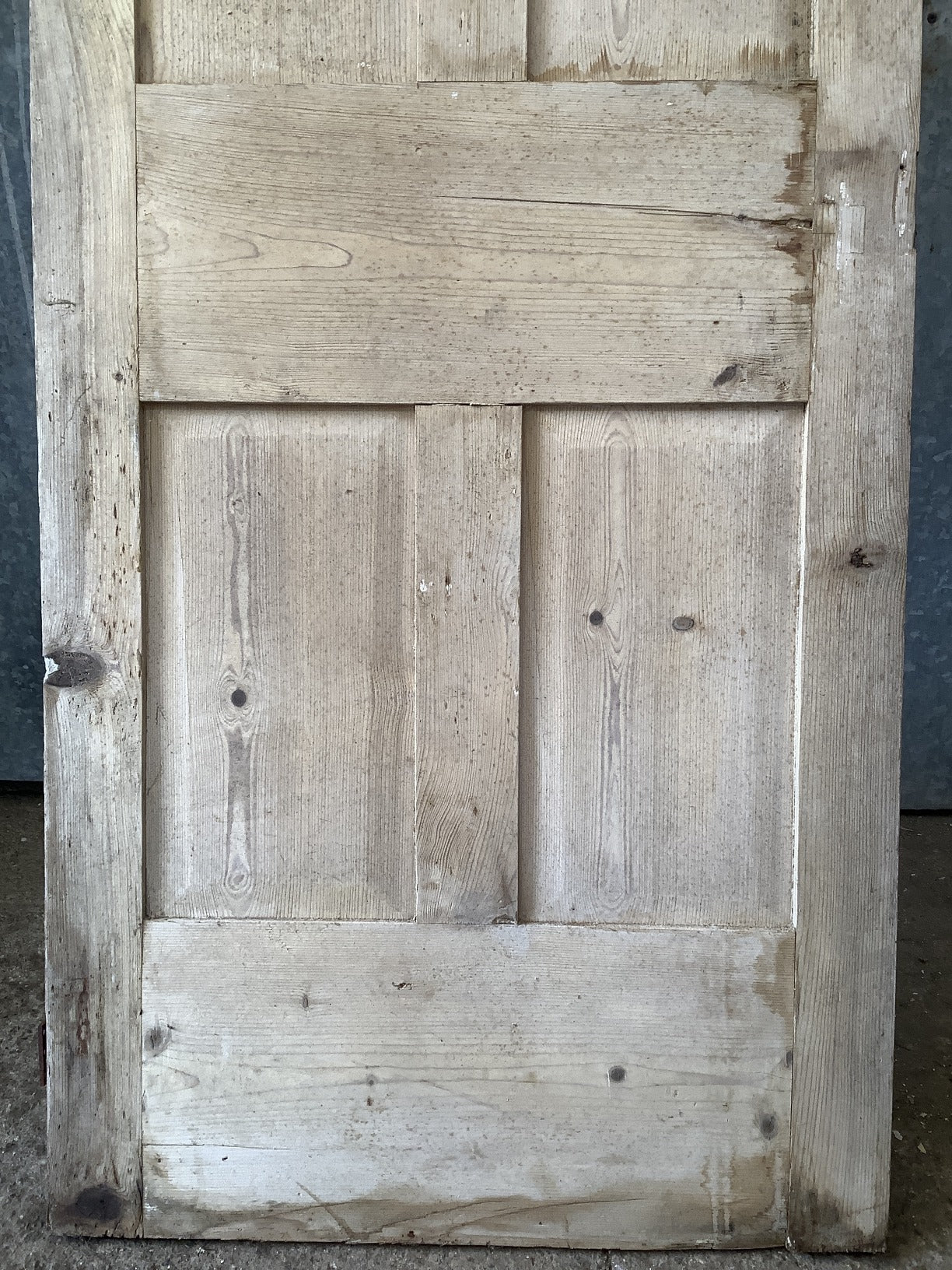 27 3/8"X 69" Victorian Internal Stripped Pine Four Panel Door 2 over 2 Reclaimed