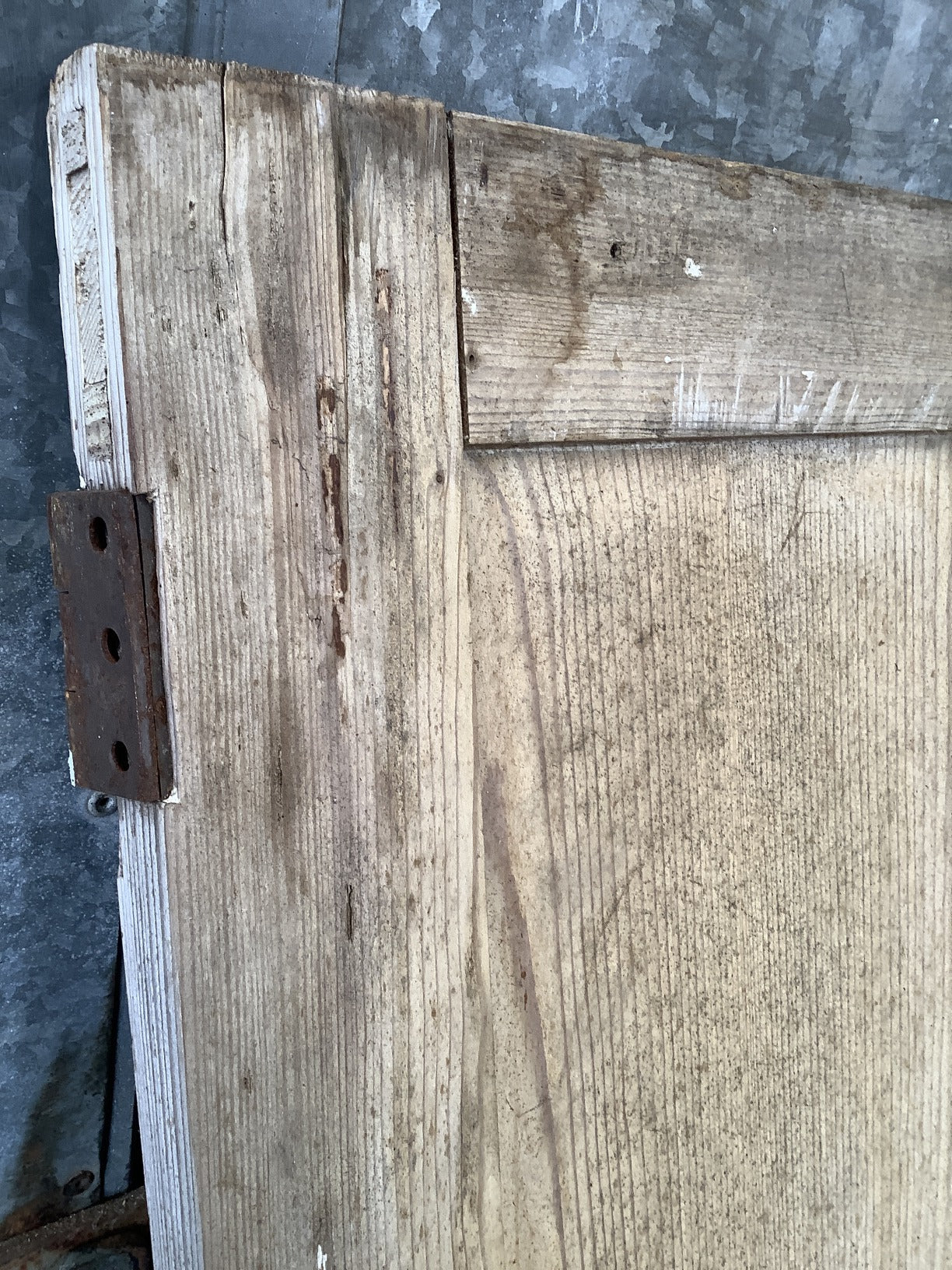 27 3/8"X 69" Victorian Internal Stripped Pine Four Panel Door 2 over 2 Reclaimed