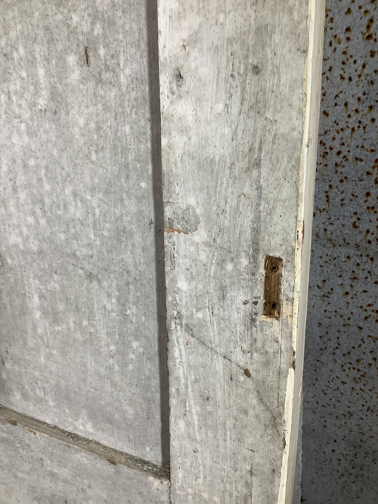 27 1/2"X73 3/8" Victorian Internal Painted Pine Four Panel Door 2over2 Old