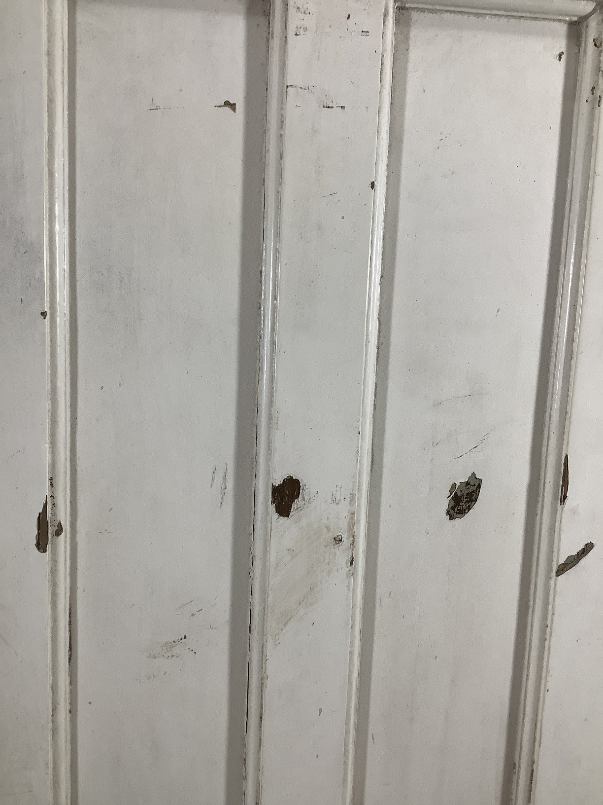 29 7/8"X77" 1930s Internal Painted Pine Four Panel Door Arched 1over3