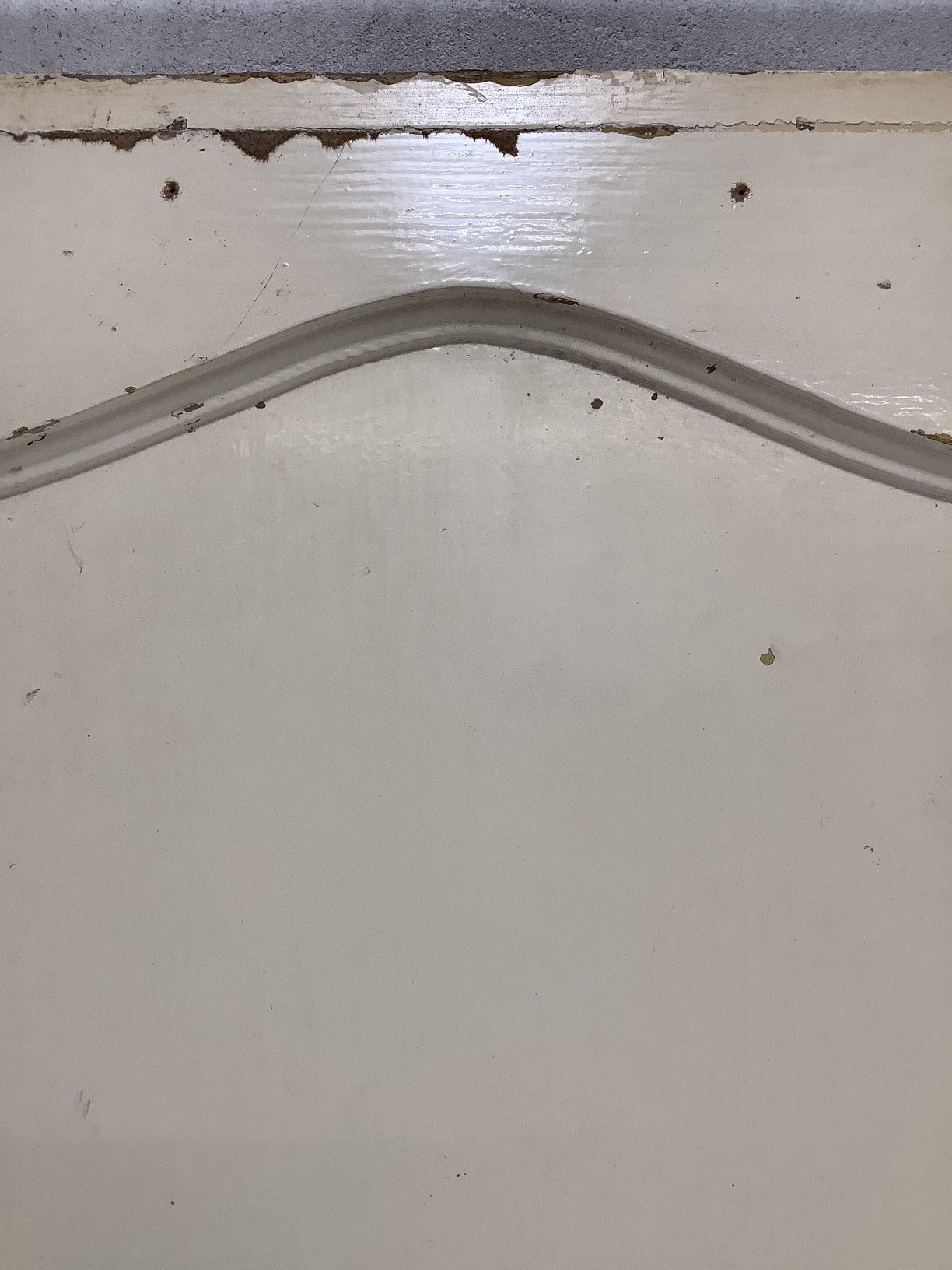 29 3/4"X75 3/4" 1930s Internal Painted Pine Four Panel Door Arched 1over3