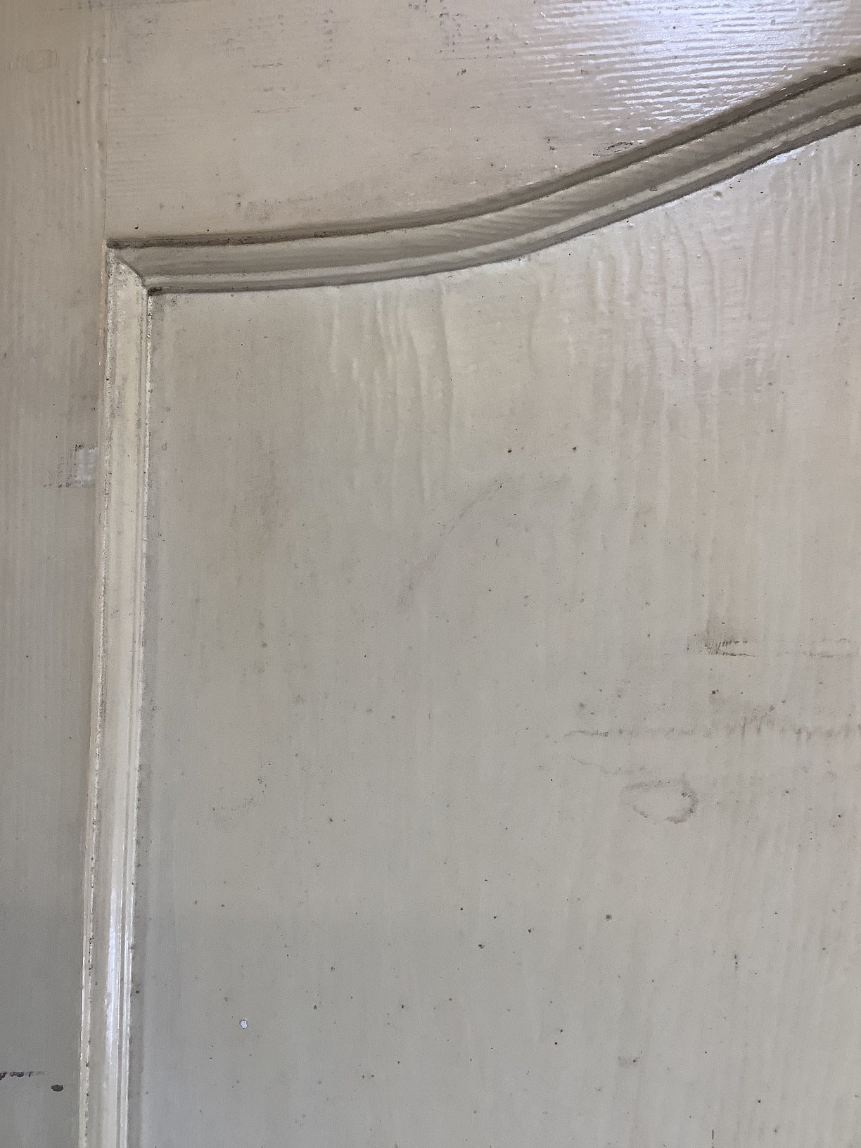 29 7/8"X77 1/4" 1930s Internal Painted Pine Four Panel Door Arched 1over3