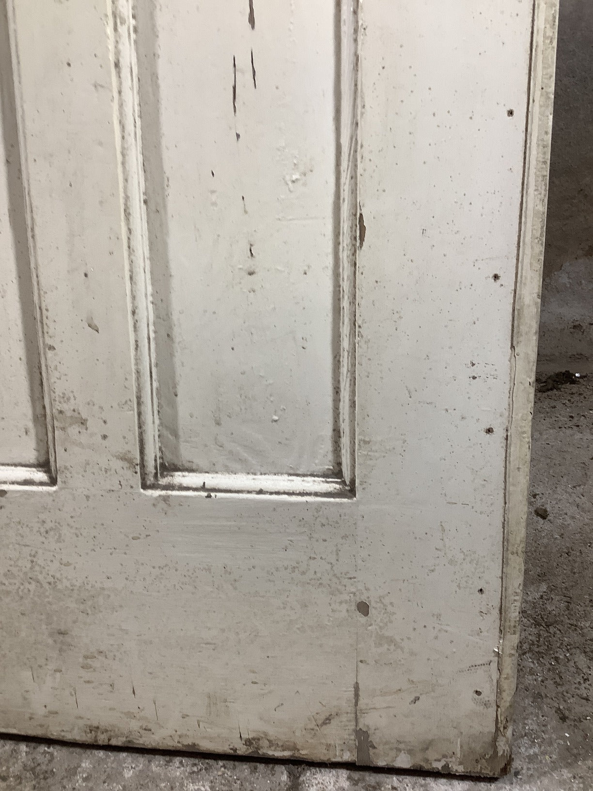 29 7/8"X77 1/4" 1930s Internal Painted Pine Four Panel Door Arched 1over3