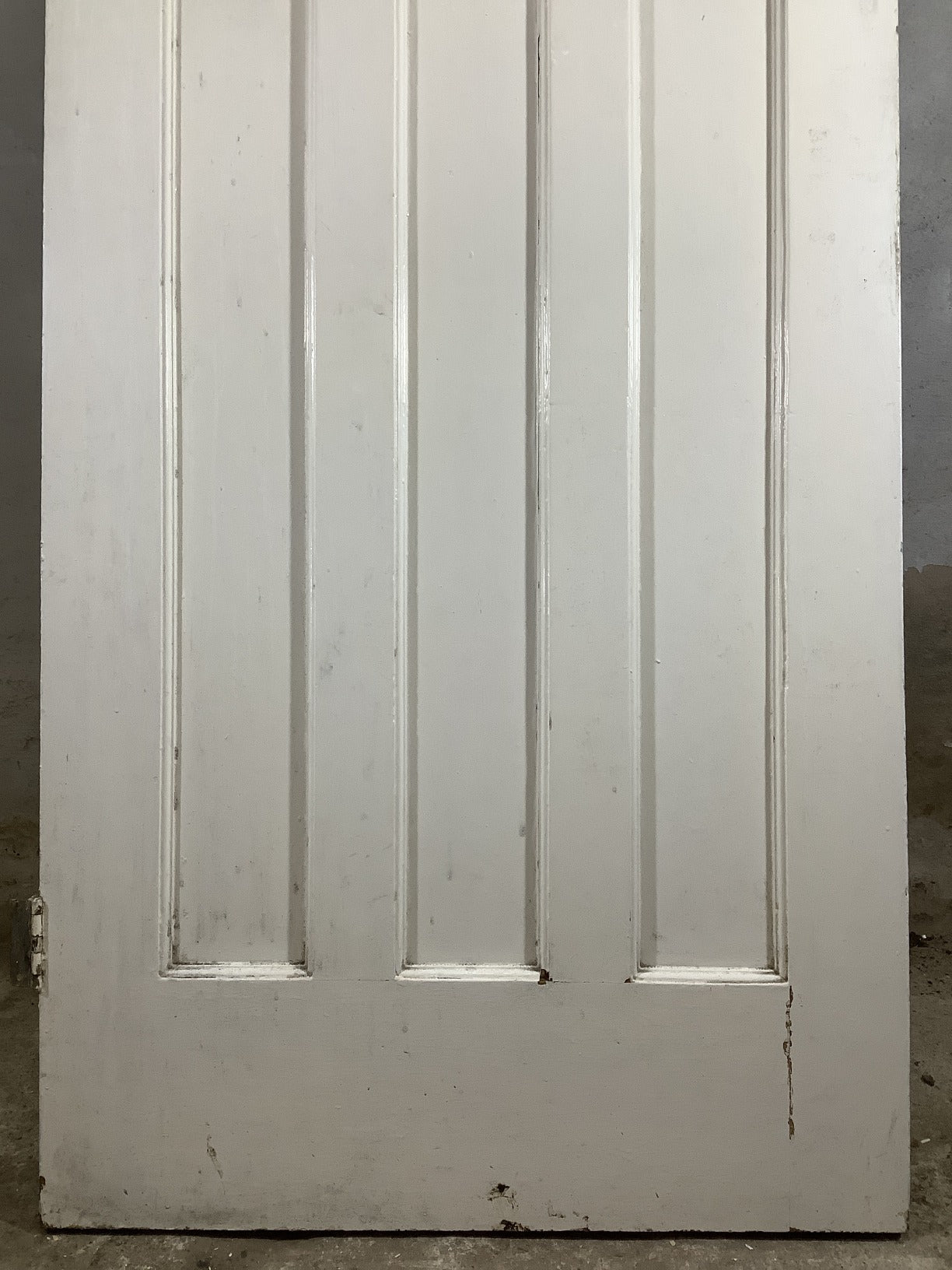 29 5/8"X76 3/4" 1930s Internal Painted Pitch Pine Four Panel Door 1over3 Old