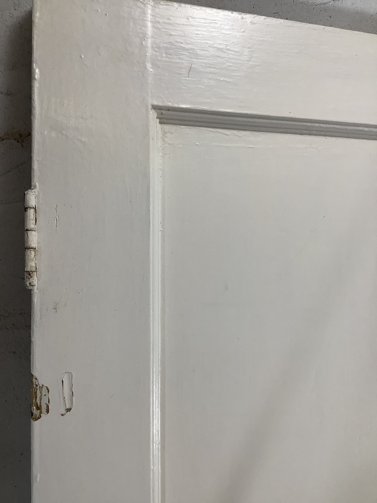 29 5/8"X76 3/4" 1930s Internal Painted Pitch Pine Four Panel Door 1over3 Old