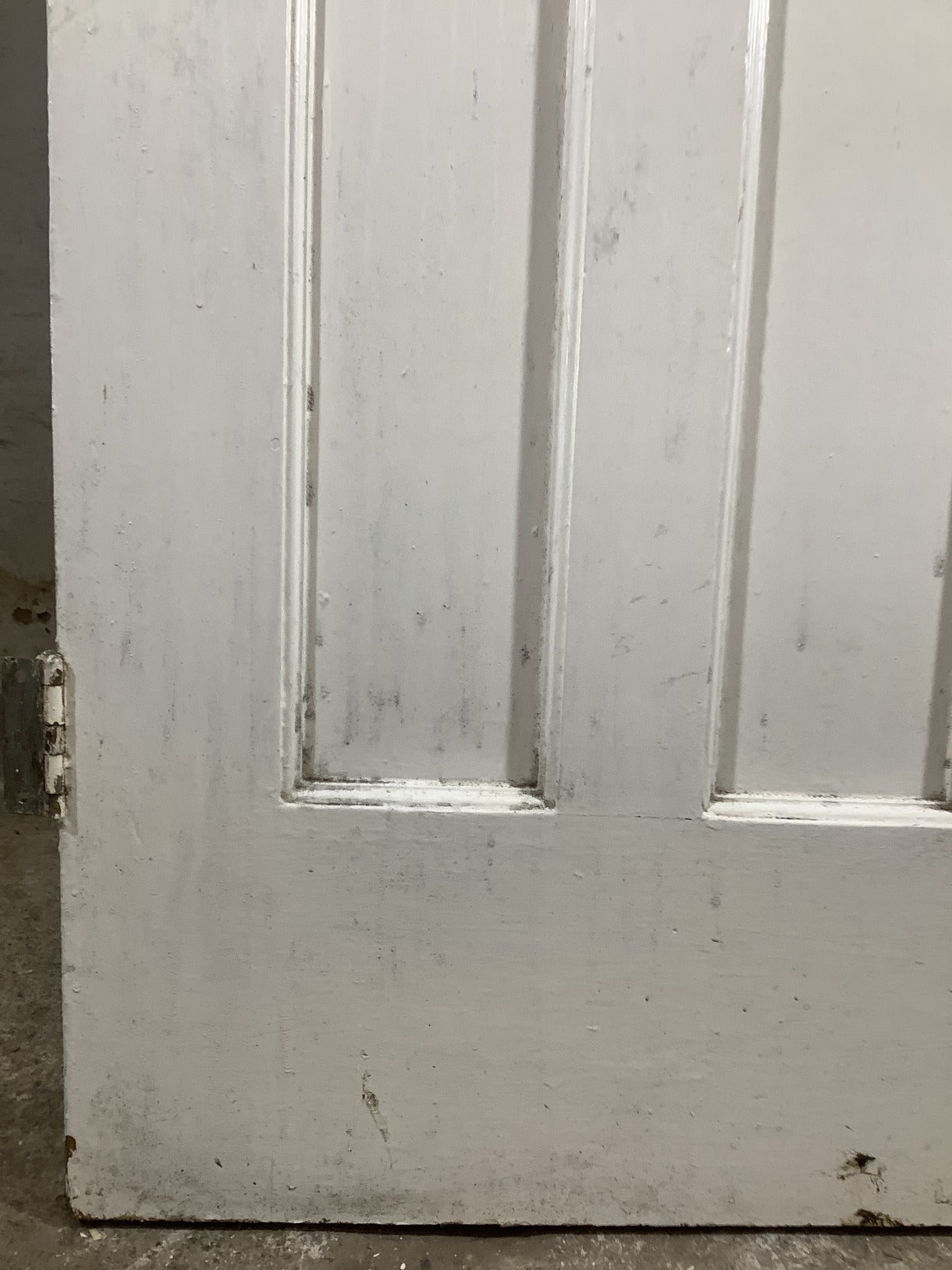 29 5/8"X76 3/4" 1930s Internal Painted Pitch Pine Four Panel Door 1over3 Old