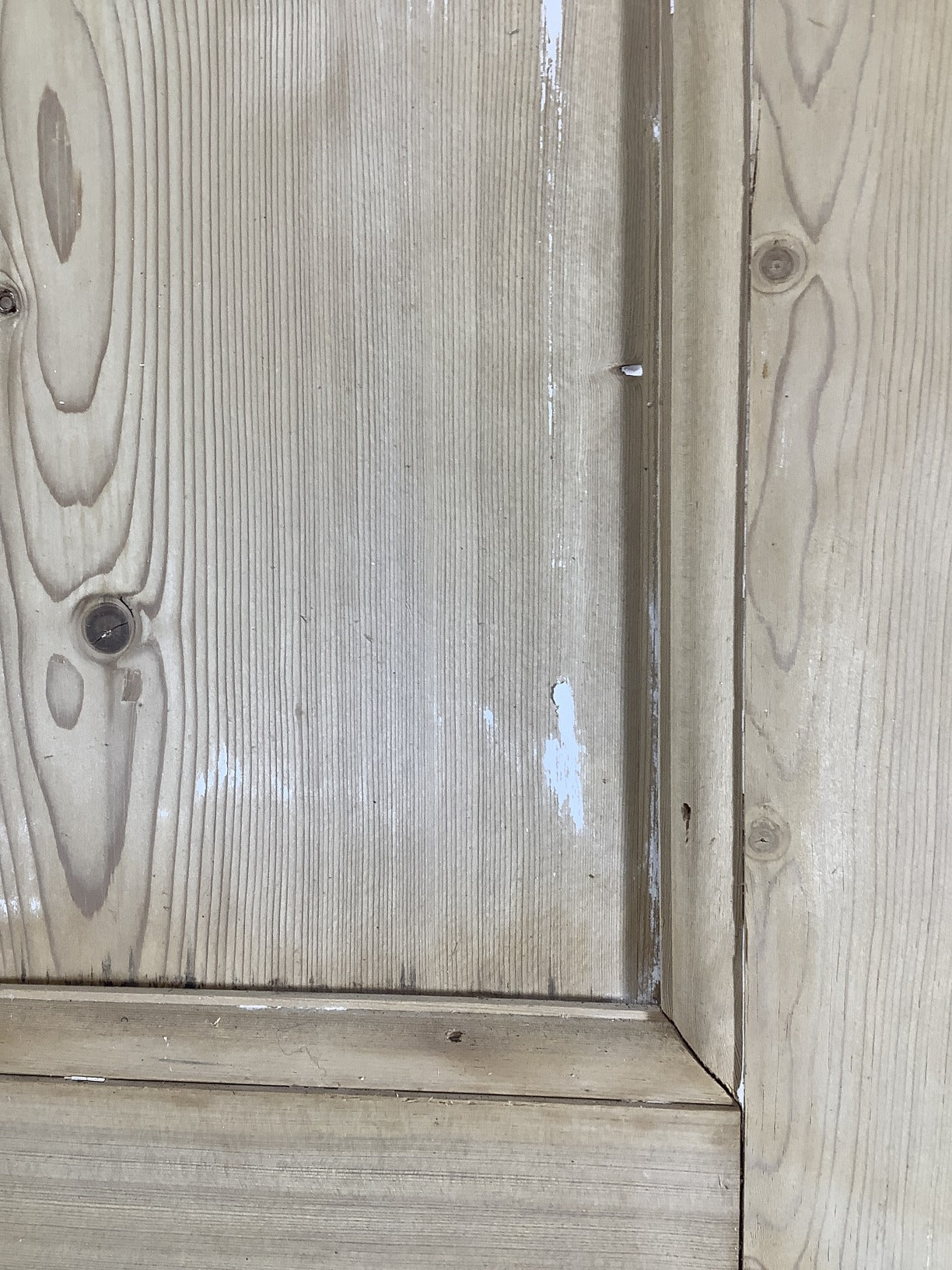 29 3/4"X76 1/2" 1930s Internal Stripped Pine Three Panel Door 1over2 Reclaimed