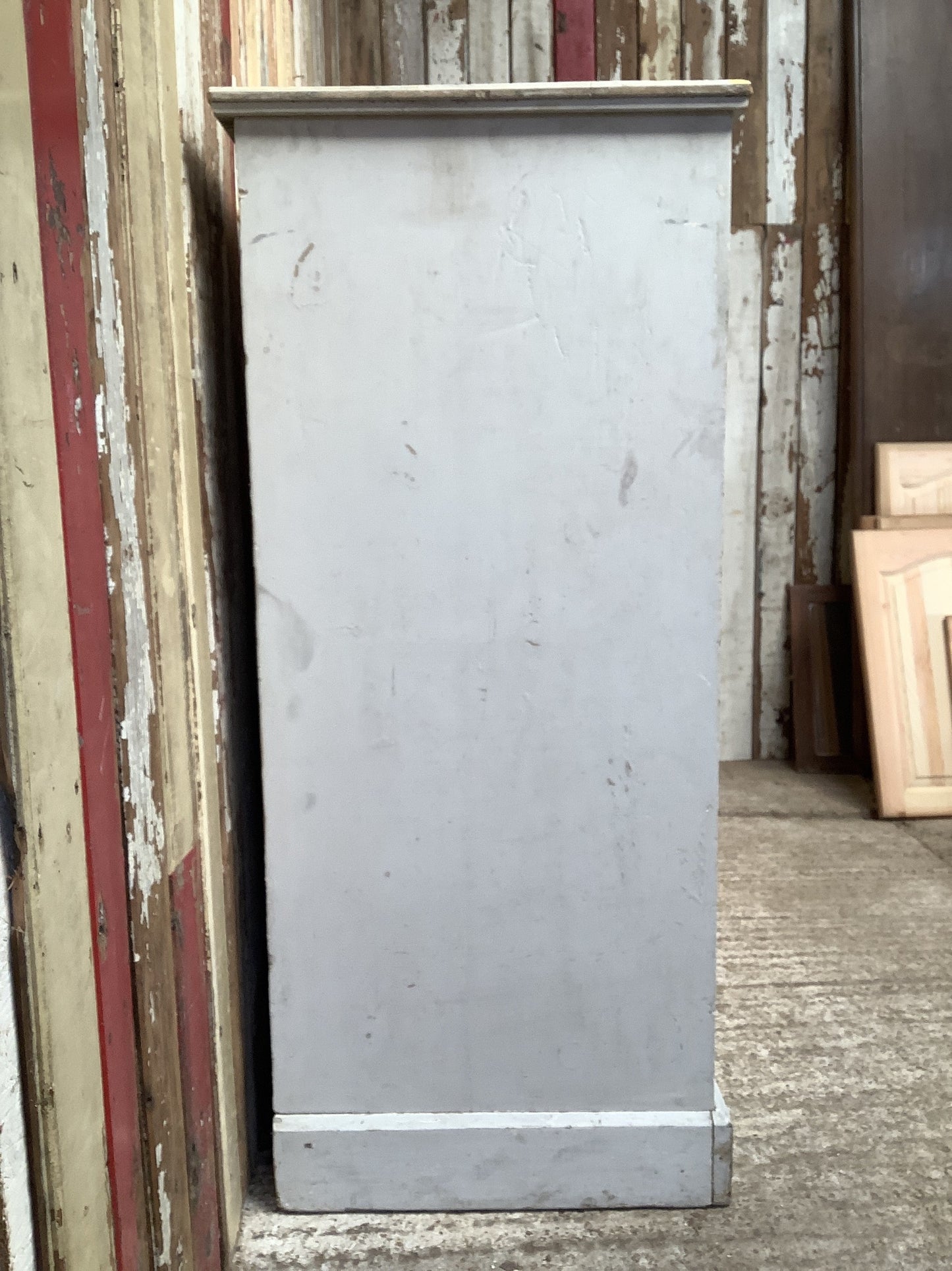 Victorian Bedroom Pine & White Painted 6 Drawer Chest of Drawers 3'11"H 4' W