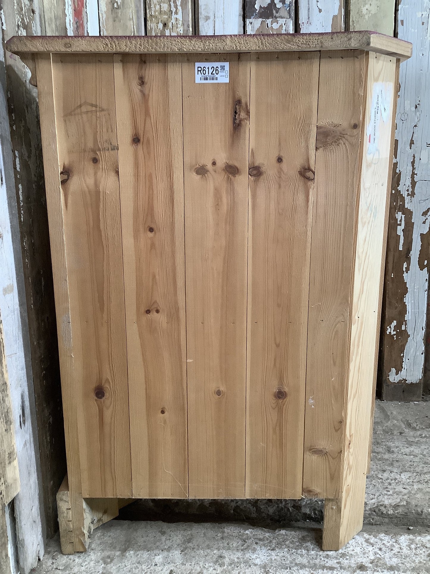 Authentic Waxed Painted Pine Storage Freestanding Corner Cupboard 2'6"H 2'5" W