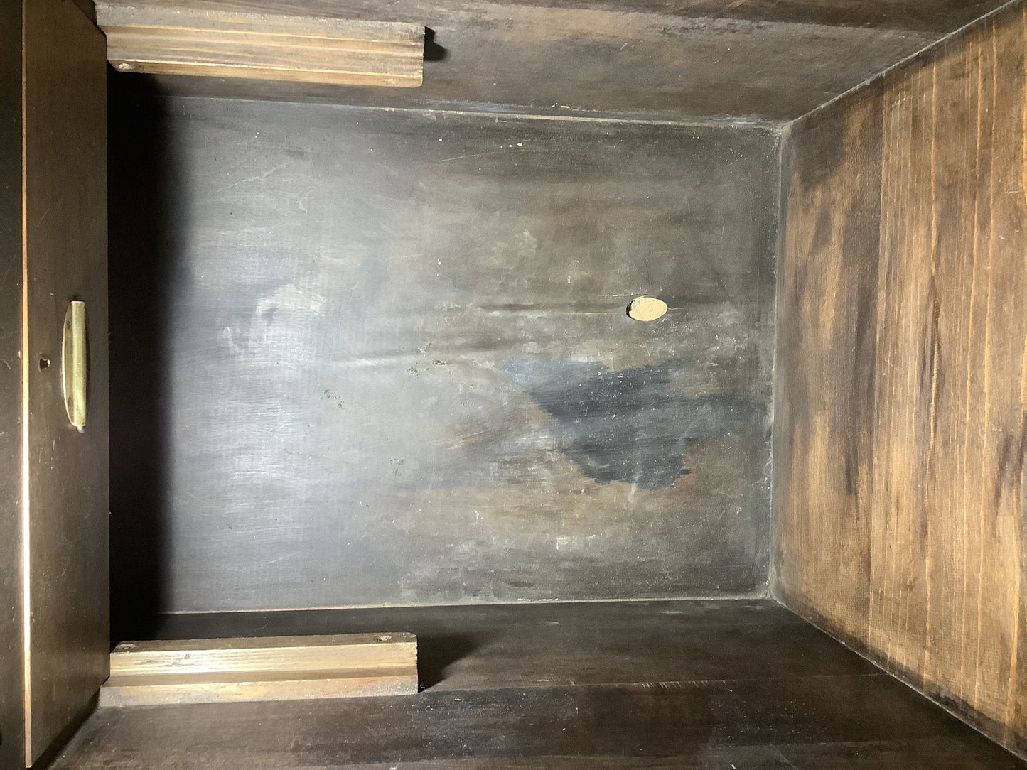 Beautiful Dark Old Waxed Mahogany & Metal,Ply Blanket Storage Box 1'8"H 2'8" W