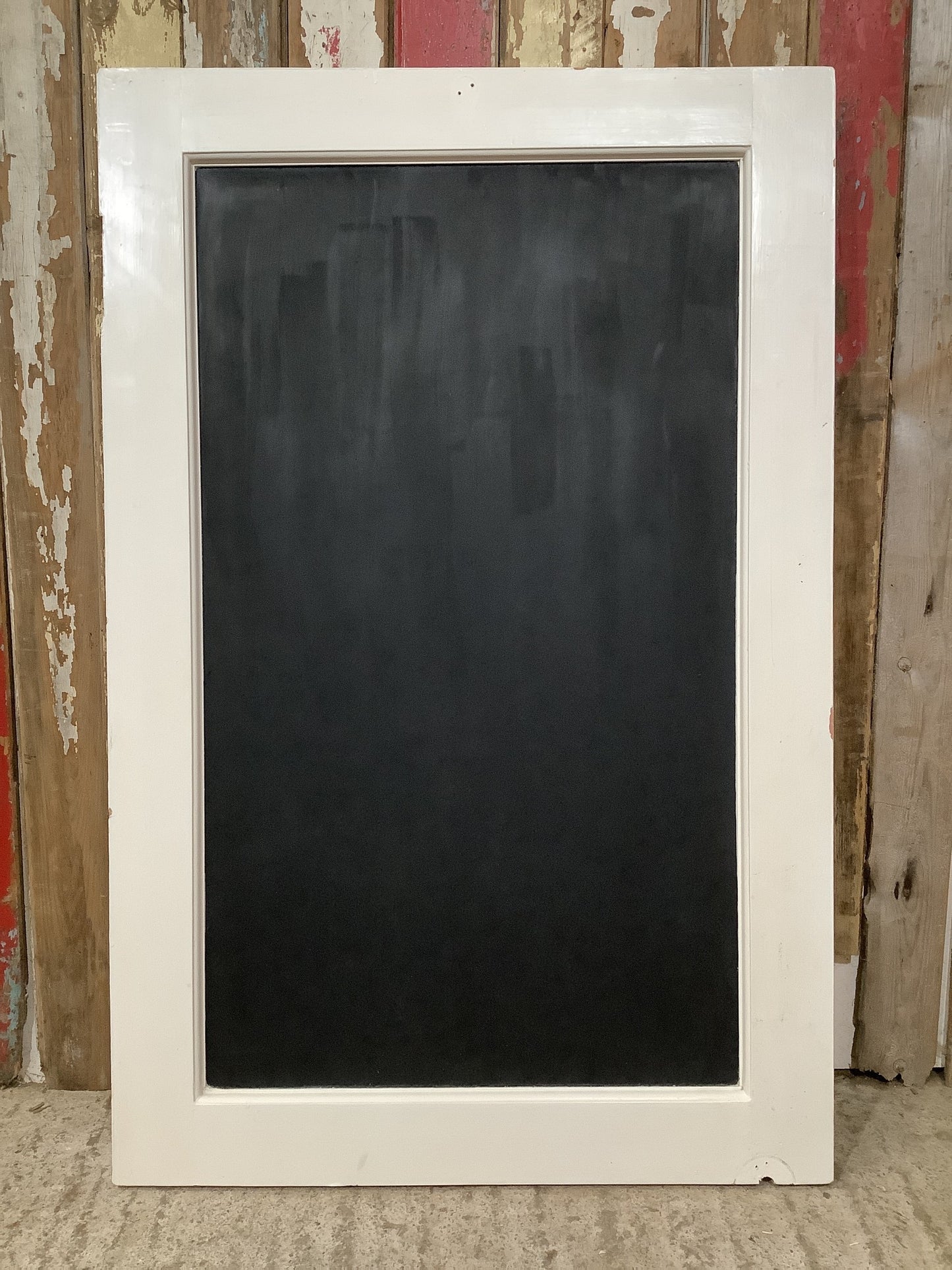 Repurposed White Painted Pine Double sided Blackboard Noticeboard 3'9"H 2'5" W