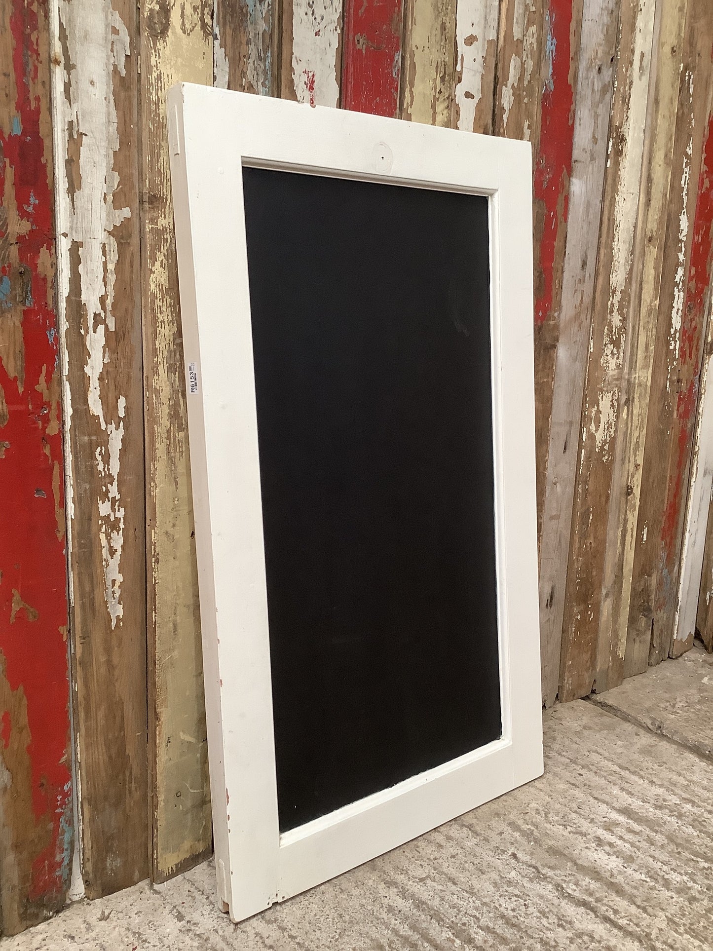 White Painted Pine Panel Double Sided Blackboard Noticeboard 3'9"H 2'2" W