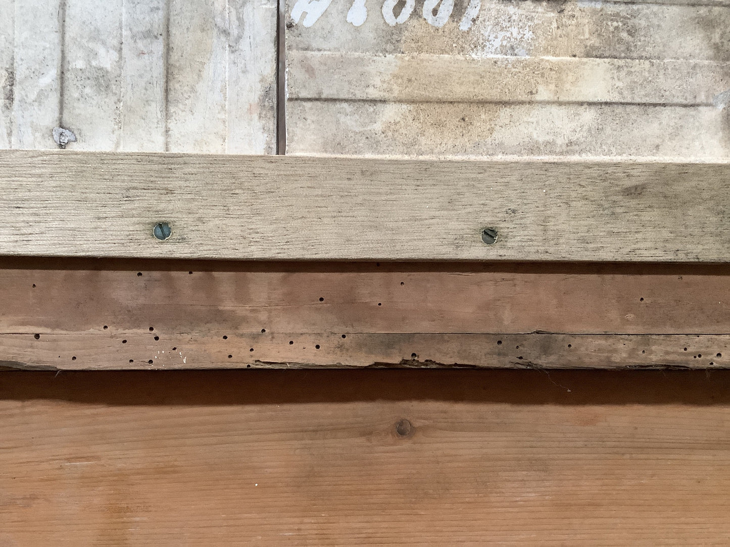 Old woodworm damage