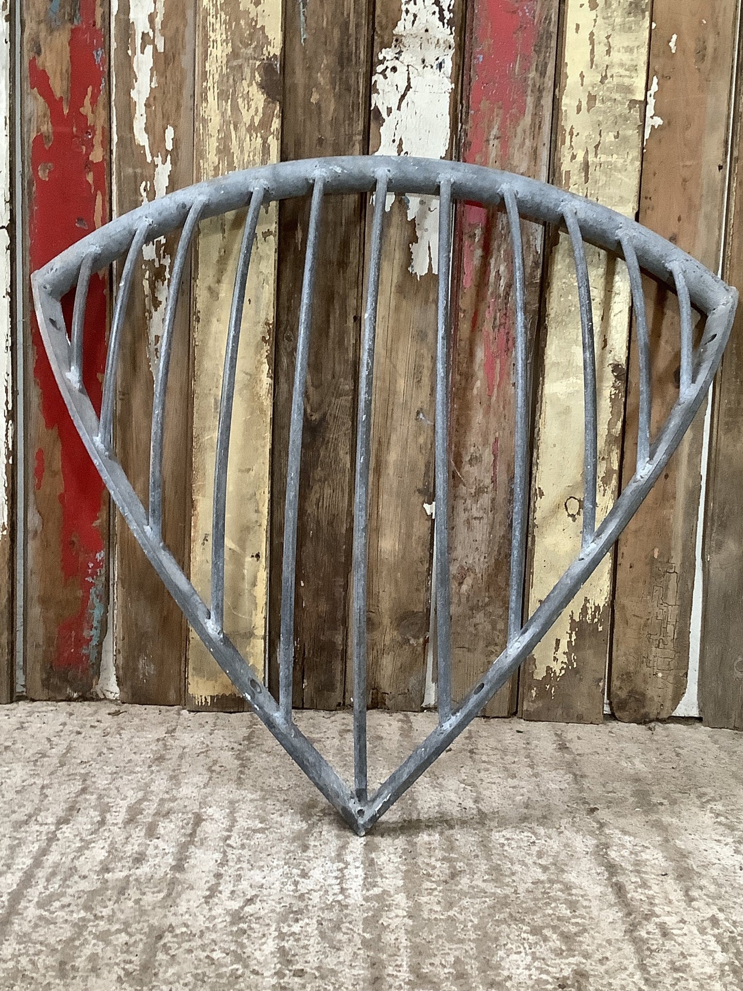 Vintage Galvanised Old Metal Corner Hay Rack 2'6"H 2'11" W