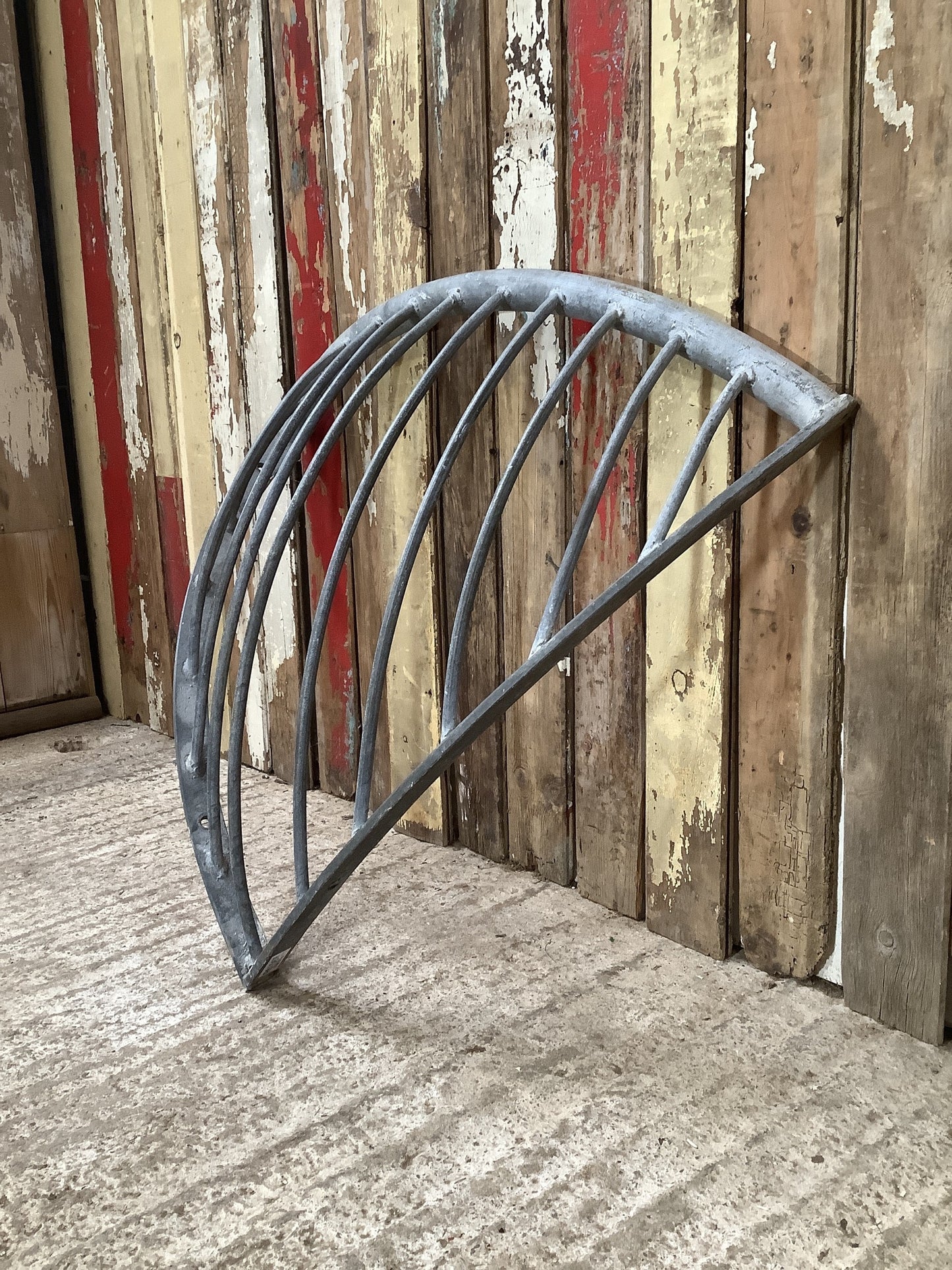 Vintage Galvanised Old Metal Corner Hay Rack 2'6"H 2'11" W