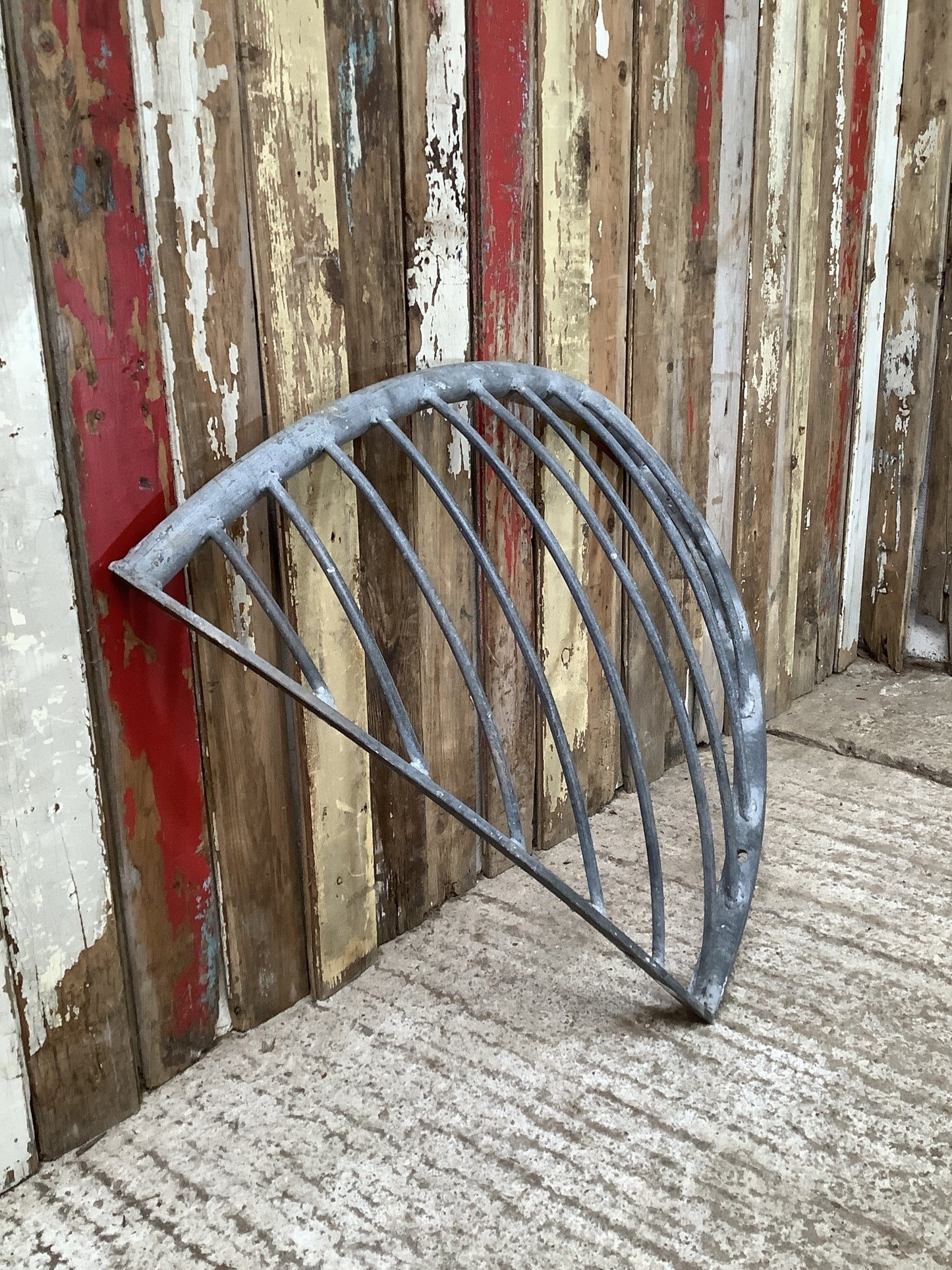 Vintage Galvanised Old Metal Corner Hay Rack 2'6"H 2'11" W