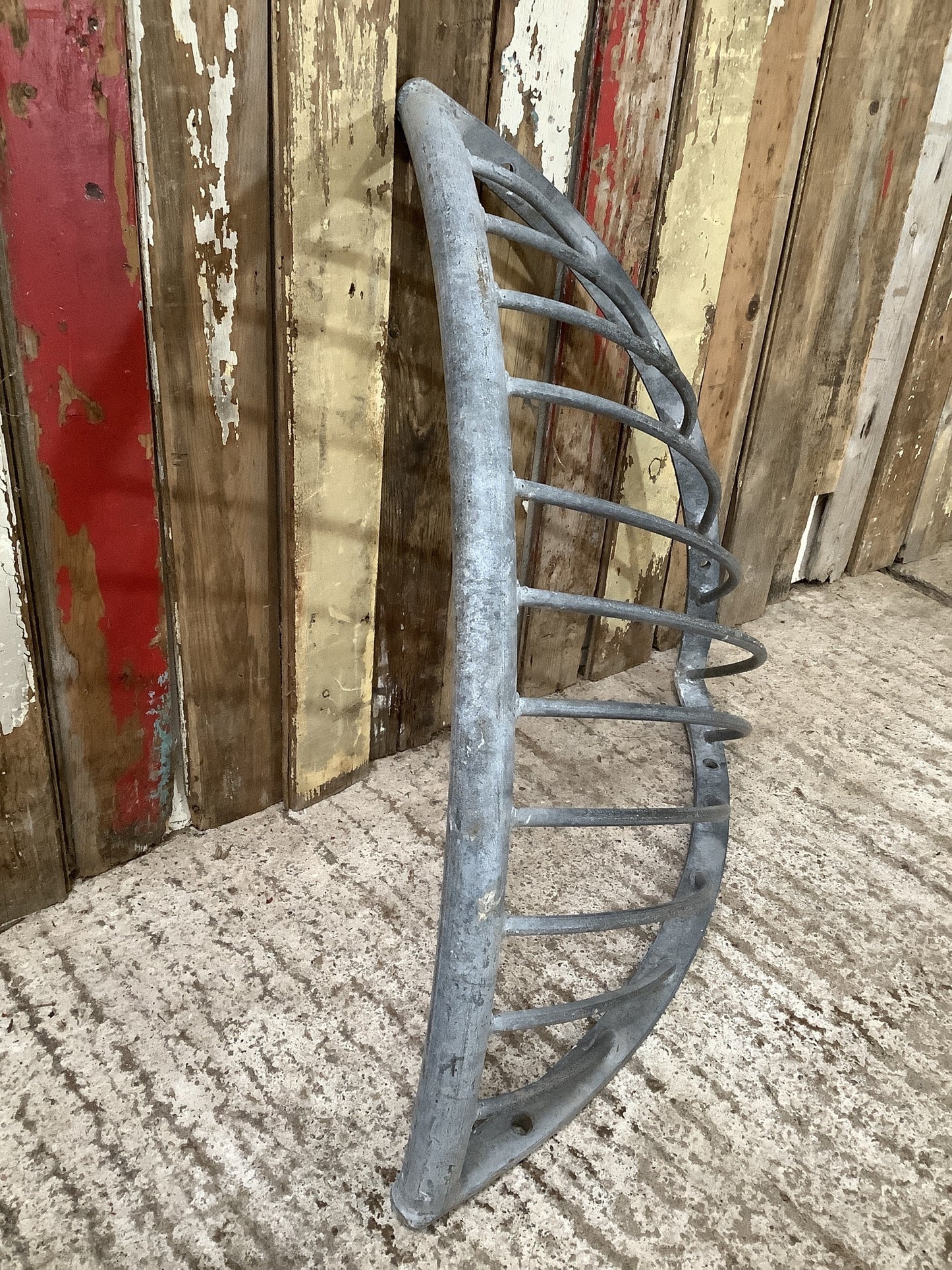 Vintage Galvanised Old Metal Corner Hay Rack 2'6"H 2'11" W