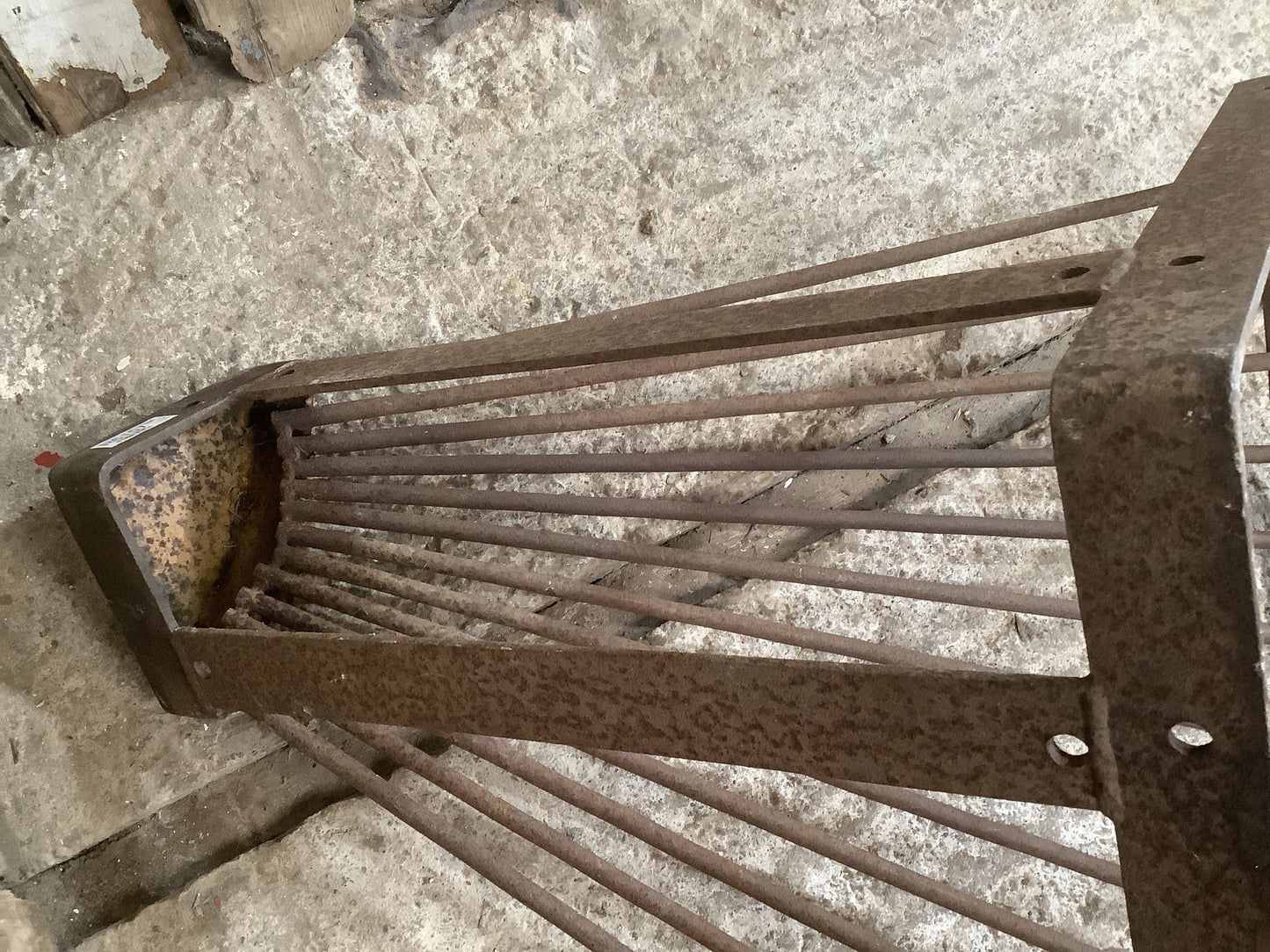 Vintage Old Rusty Cast Iron Corner Metal Hayrack 1'11"H 2'2" W