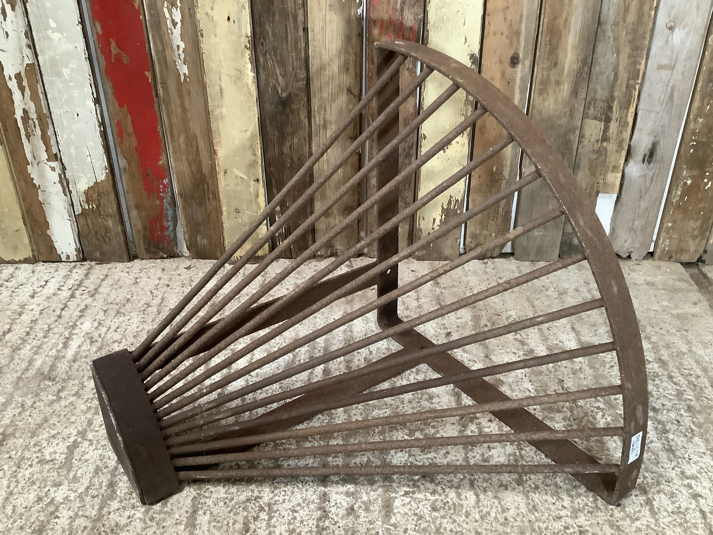 Vintage Old Rusty Cast Iron Corner Metal Hayrack 1'11"H 2'2" W