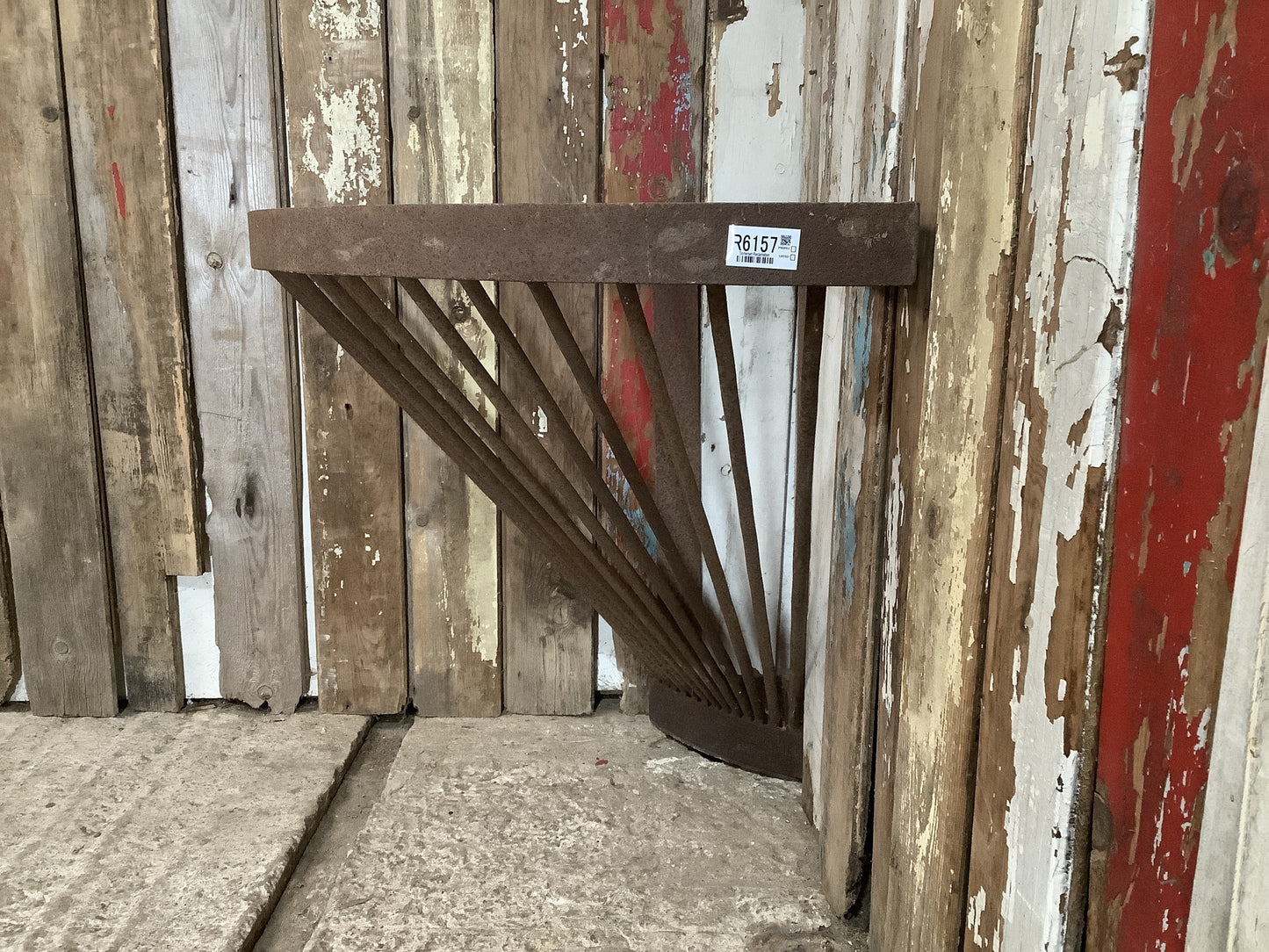Vintage Old Rusty Cast Iron Corner Metal Hayrack 1'11"H 2'2" W