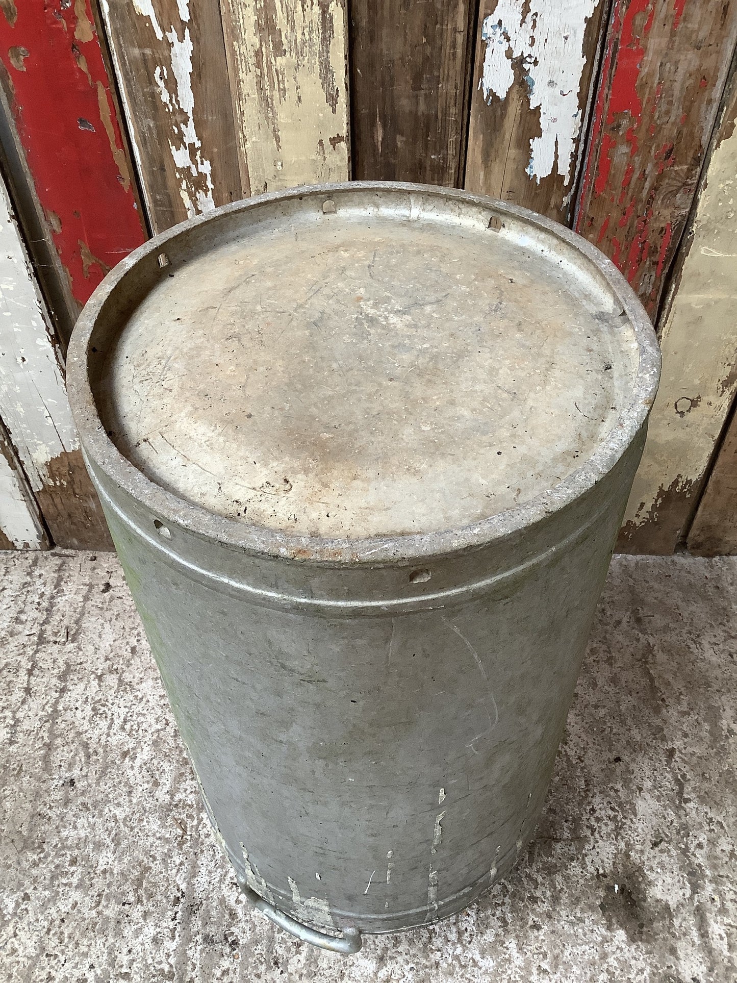 Old Tarnished Rustic Aluminium 10 Gallon Milk Churn Garden Pot 2'3"H