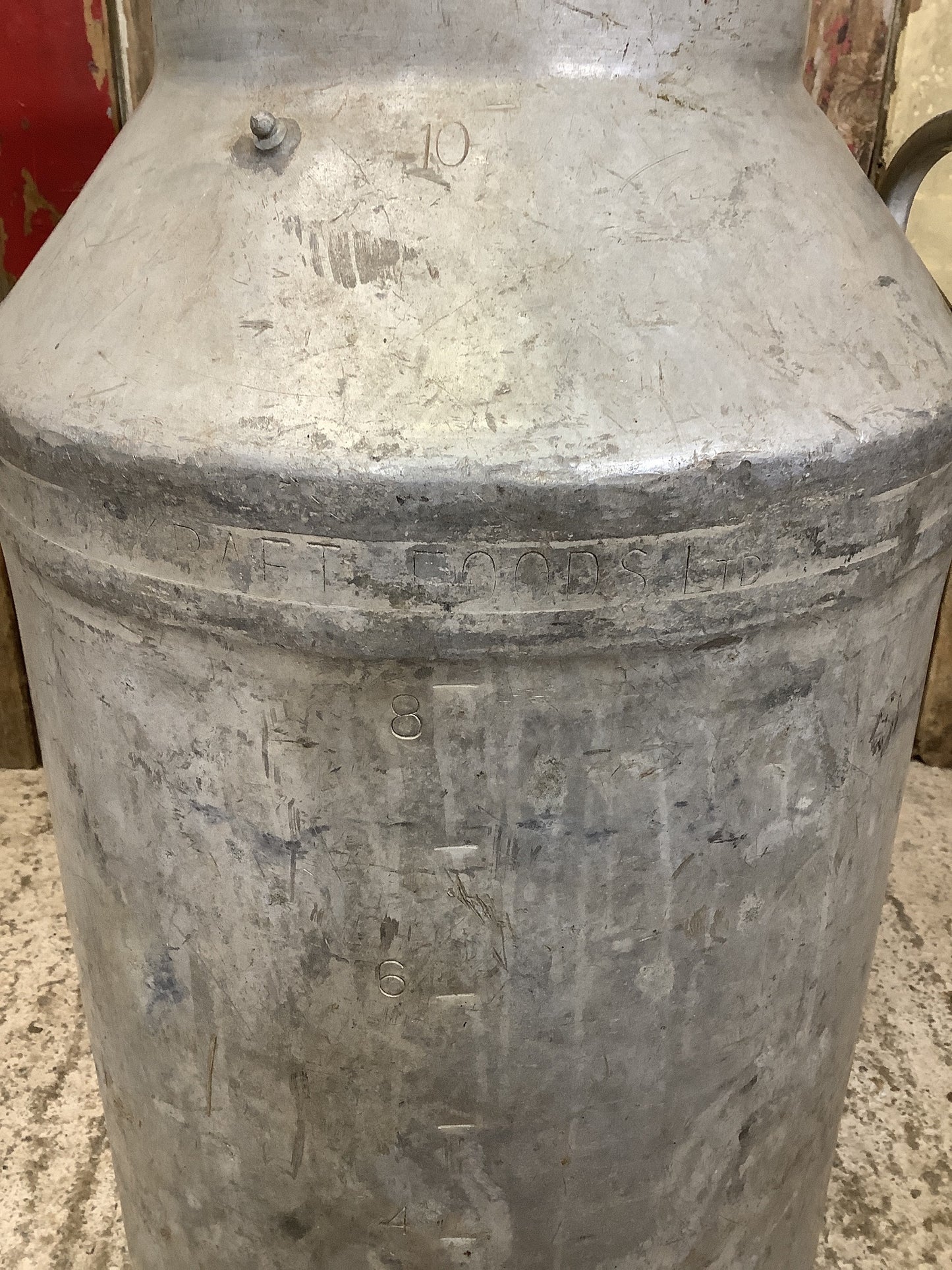Manchester 10 Gallon 1960s Tarnished Aluminium Milk Churn Metal