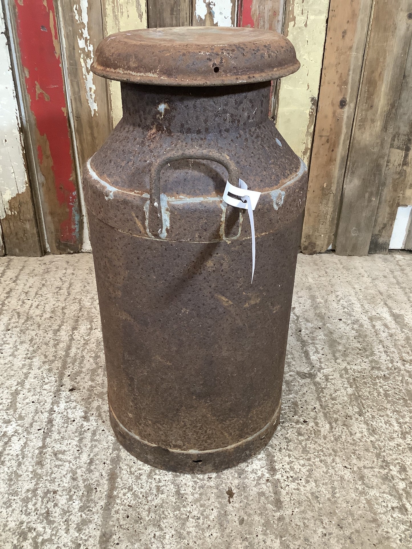 Oakdale Creameries Vintage 1940s Rusty Steel Dairy 10 Gallon Milk Churn Metal