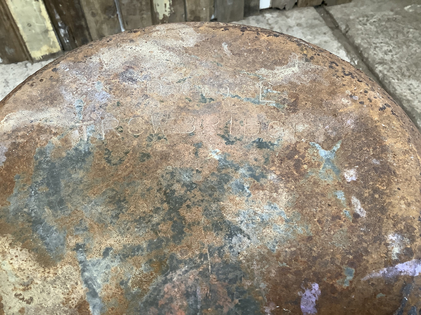 Oakdale Creameries Vintage 1940s Rusty Steel Dairy 10 Gallon Milk Churn Metal