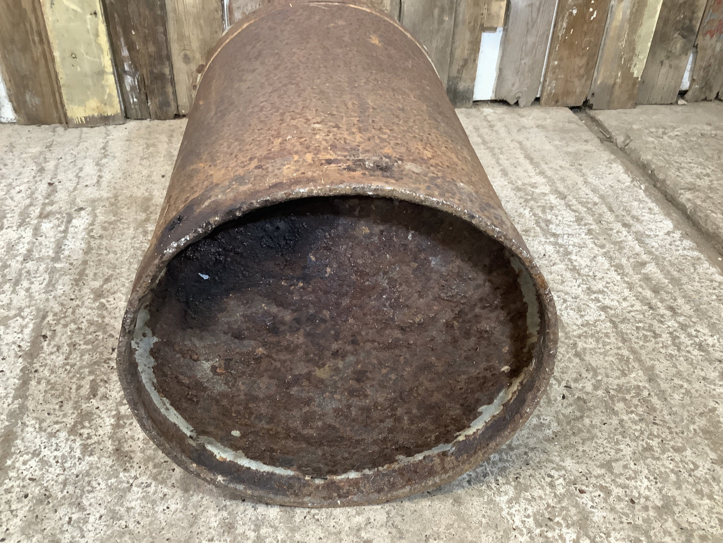 Oakdale Creameries Vintage 1940s Rusty Steel Dairy 10 Gallon Milk Churn Metal