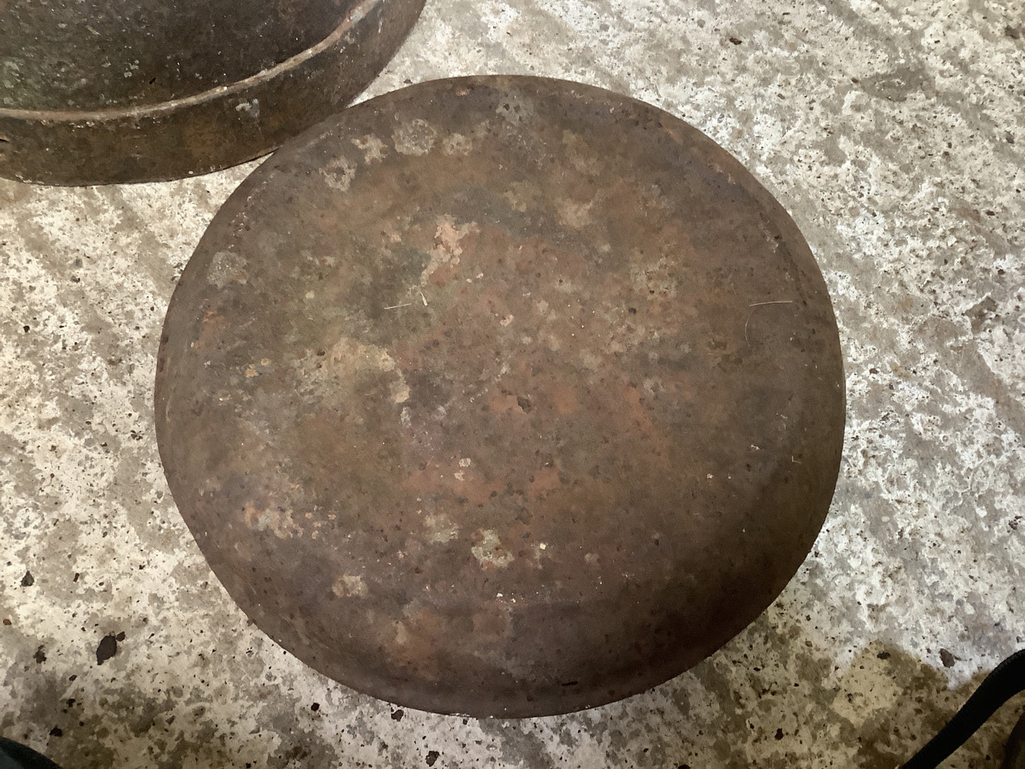 2'4"High Rustic 1940s Rusty 10 Gallon Steel Milk Churn Metal Stool