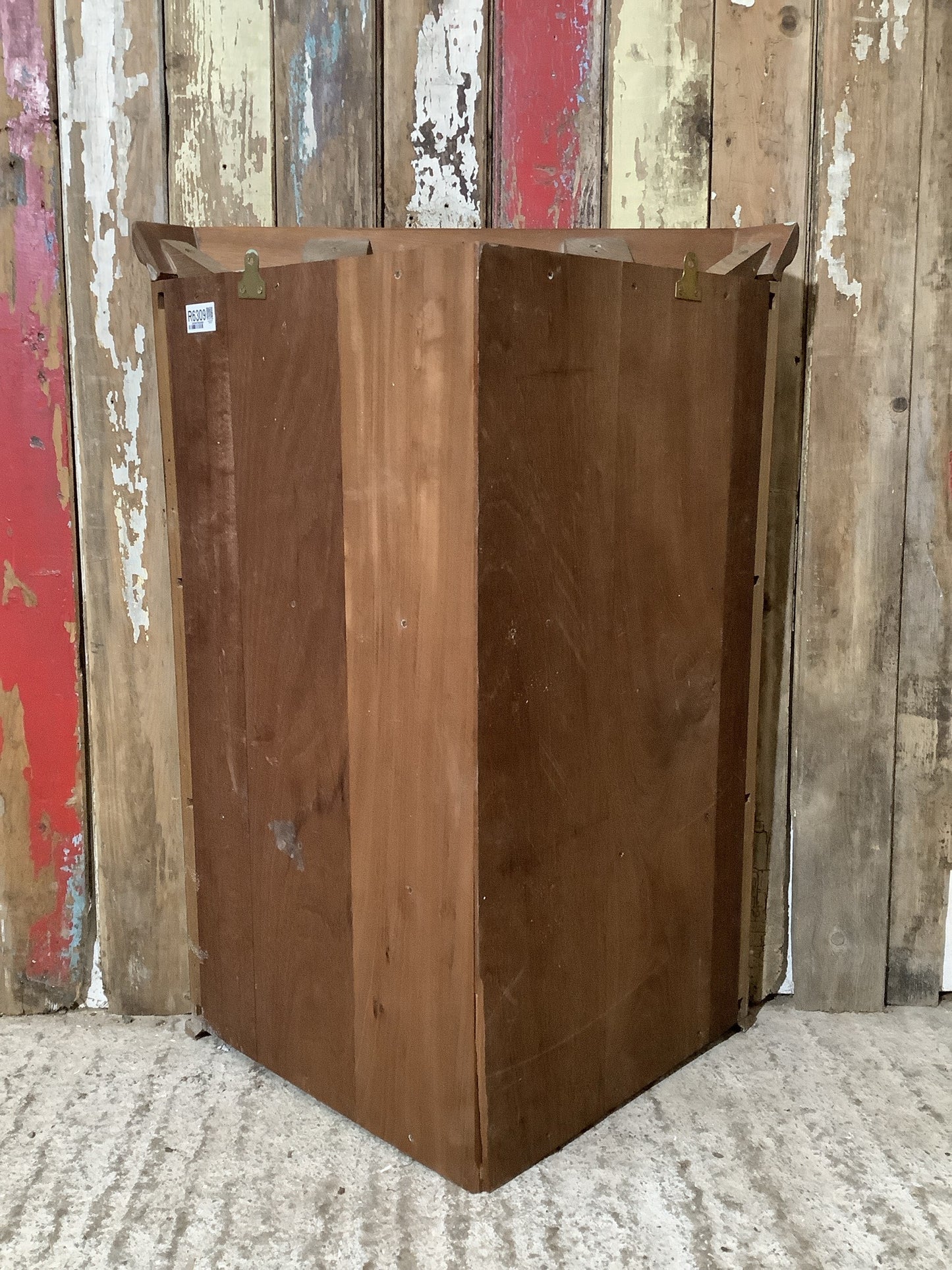 Beautiful Antique Polished Mahogany & Brass Corner Storage Cupboard 2'8" H