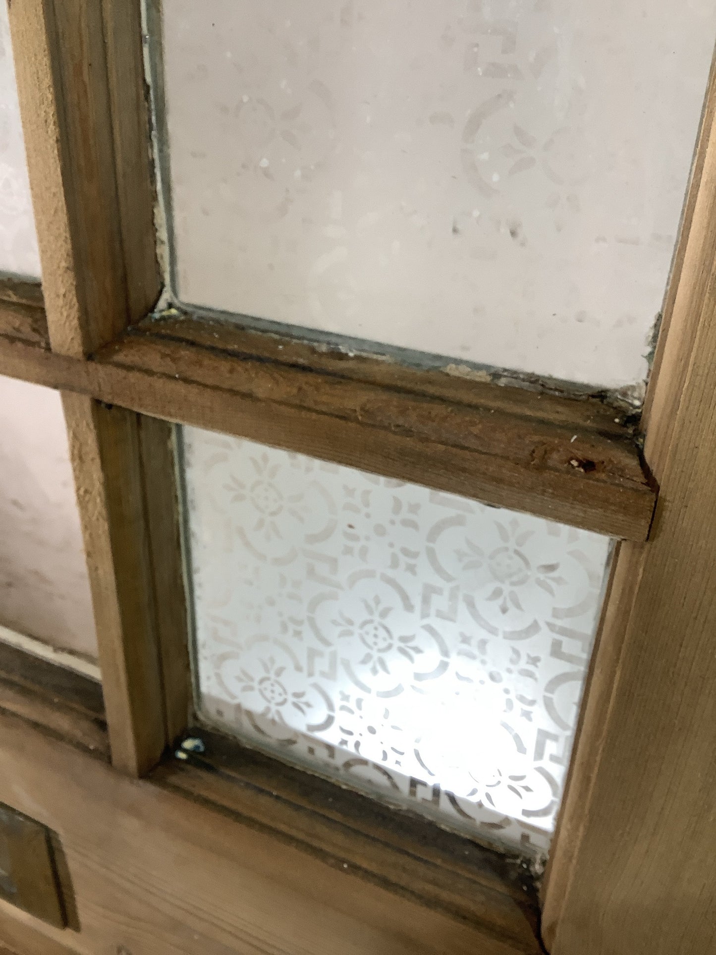 4th Pic 1930s External Glazed Stripped Pine Reclaimed Door