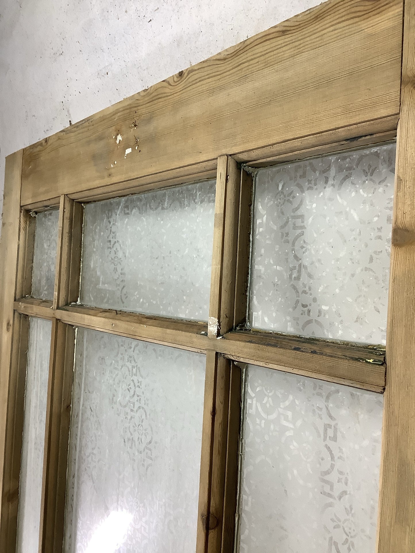 5th Pic 1930s External Glazed Stripped Pine Reclaimed Door
