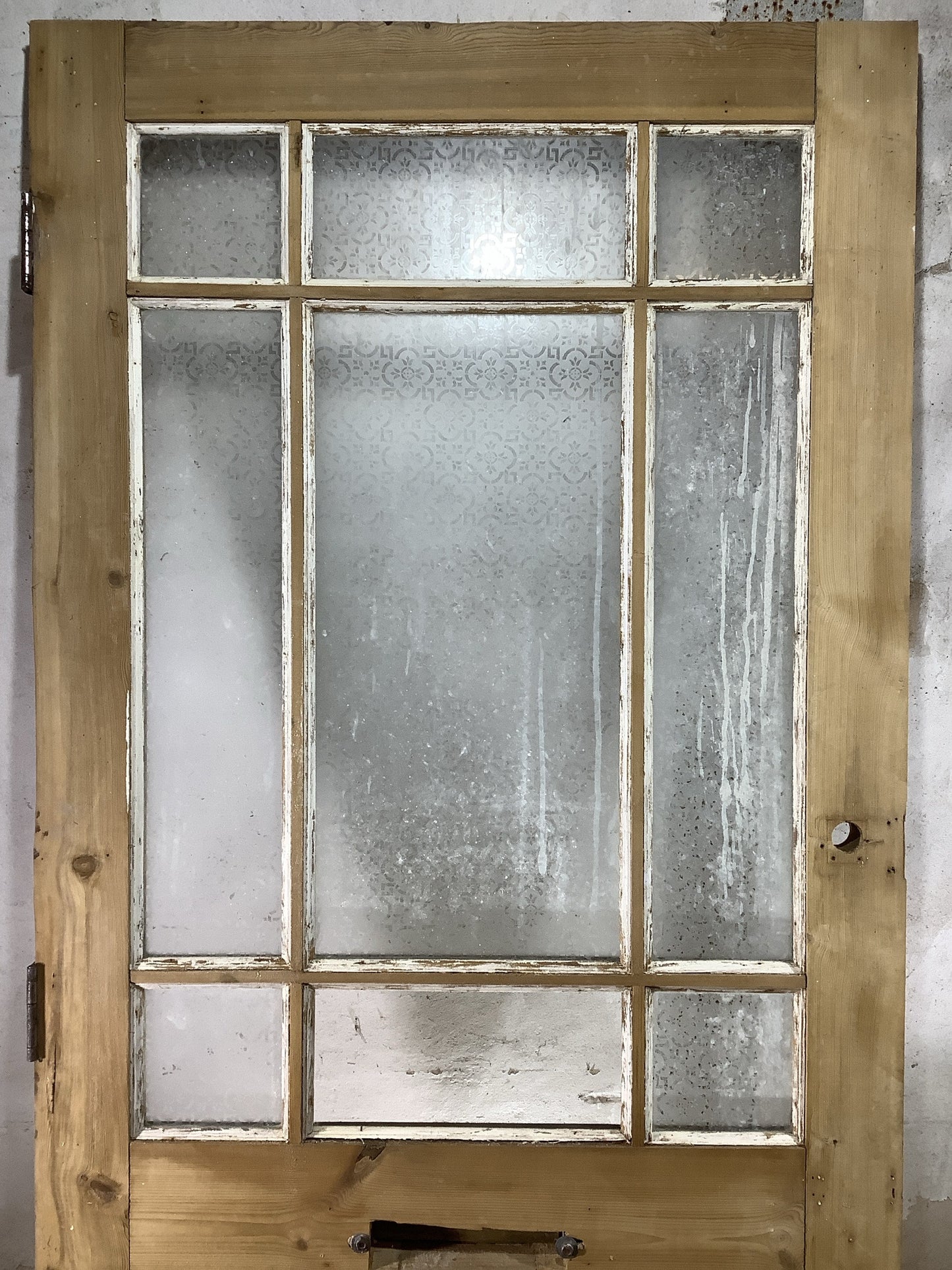 8th Pic 1930s External Glazed Stripped Pine Reclaimed Door