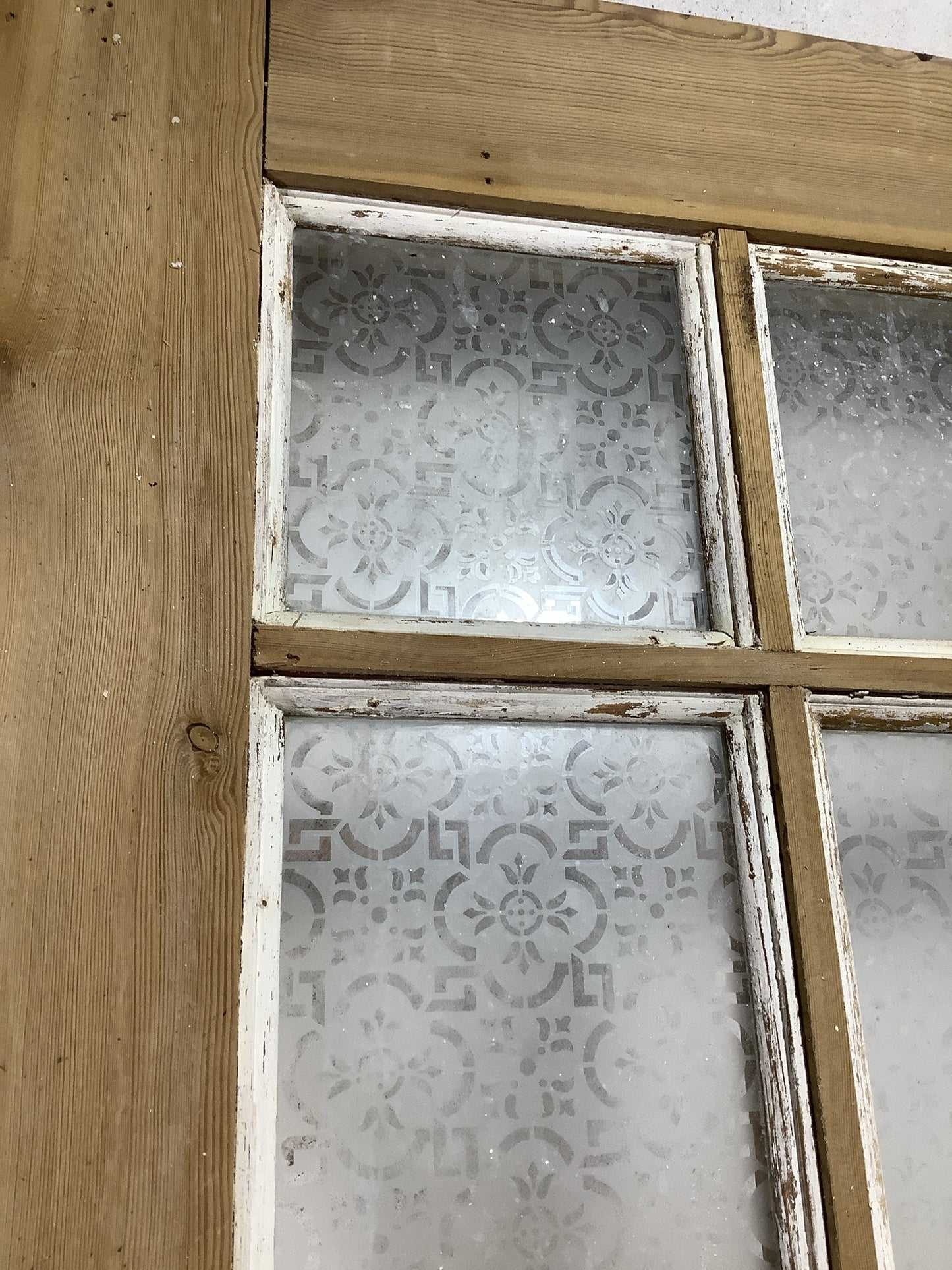 11th Pic 1930s External Glazed Stripped Pine Reclaimed Door