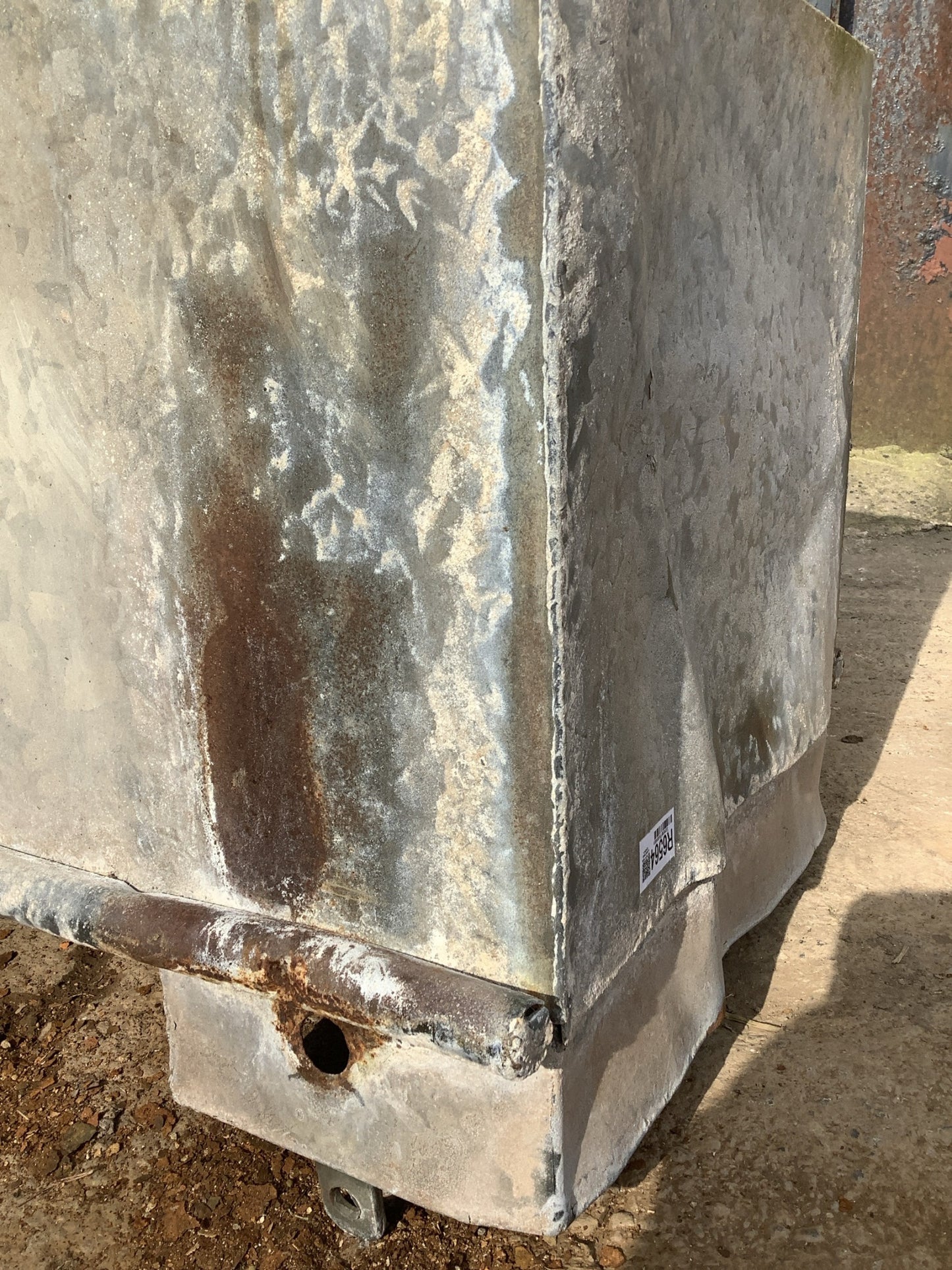 1'7"H 1'8" W Old Long Weathered Galvanised Metal Planter Trough