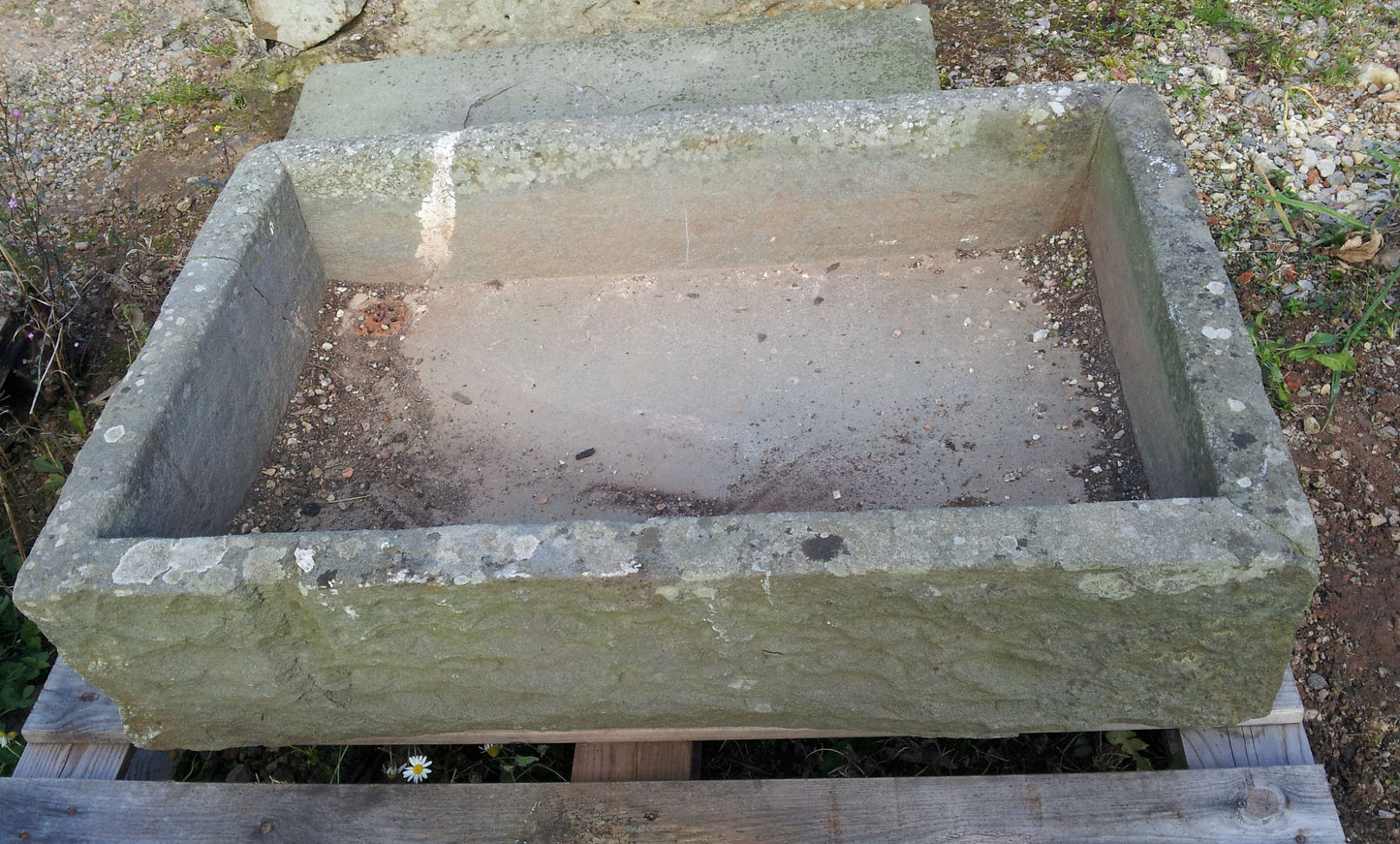 Reclaimed Weathered Green Pennant Old Somerset Stone Sink Garden Planter Tub 3ft